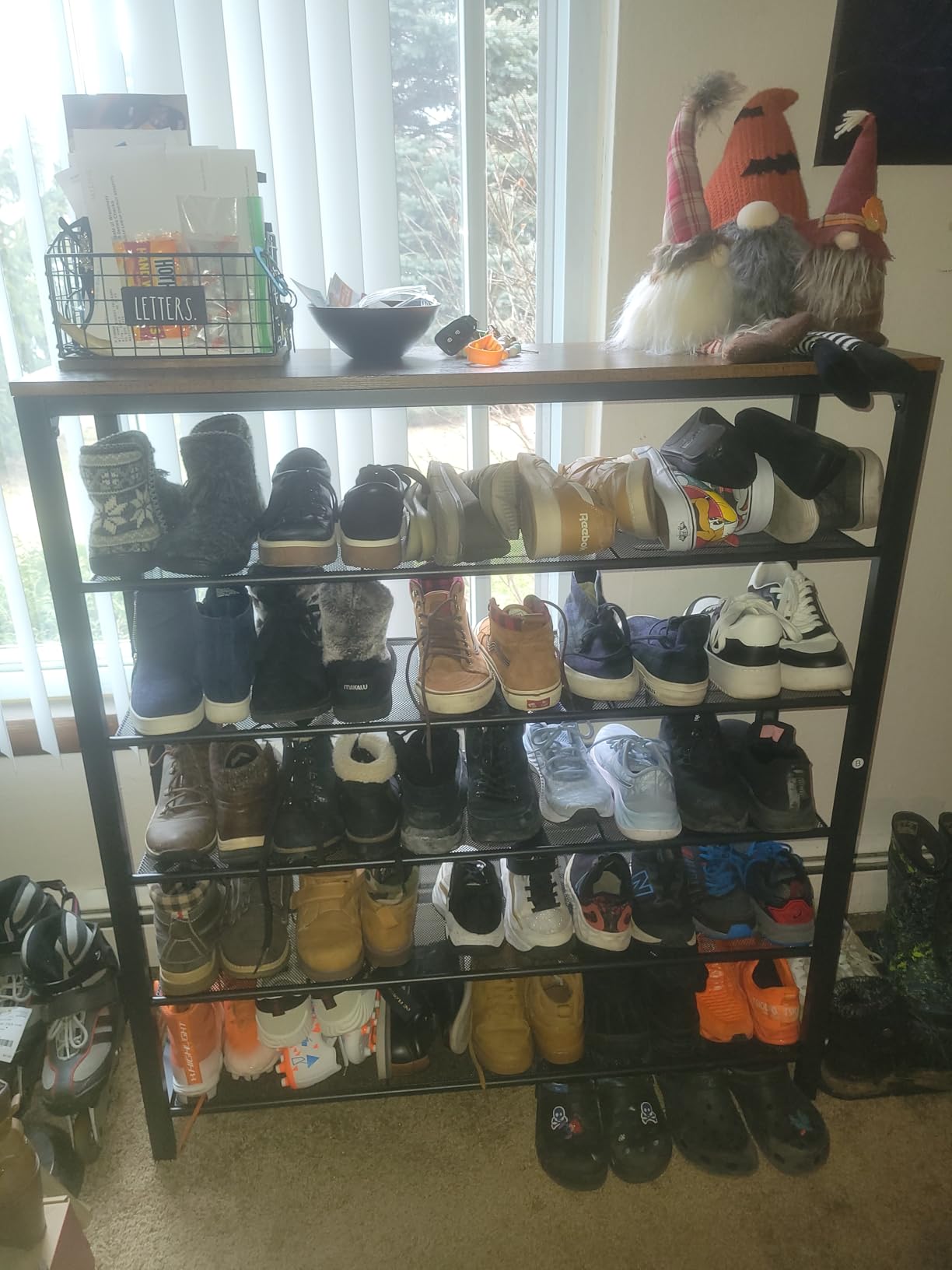 VASAGLE 6-Tier Shoe Rack, Shoe Organizer for Closet, Entryway, 24-30 Pairs of Shoes, Large Shoe Rack Organizer with 5 Metal Mesh Shelves, Rustic Brown and Black ULBS016B01 customer photo 2