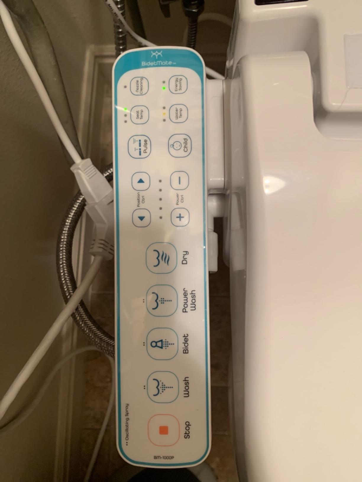 BidetMate 1000 Series Electric Smart Toilet Bidet Seat with Heated Water, Side Control Panel, and Warm Air Dryer - Self-Cleaning - Perfect for a Smart Home Kit or Smart Home Accessories - Round customer photo 1