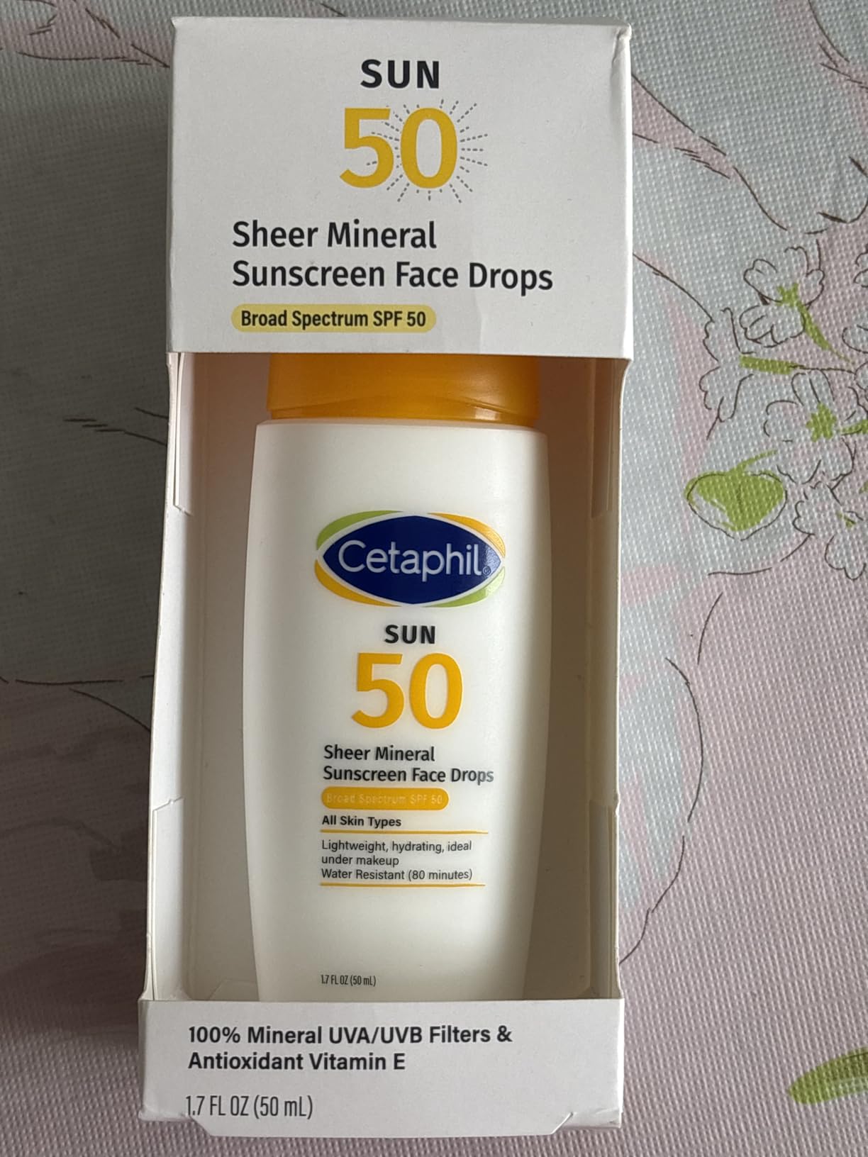 Cetaphil Sheer Mineral Liquid Sunscreen for Face, 100% Mineral UVA/UVB Filters, Zinc Oxide Broad Spectrum SPF 50 Formulated for Sensitive Skin, Unscented, 1.7 Fl Oz customer photo 1