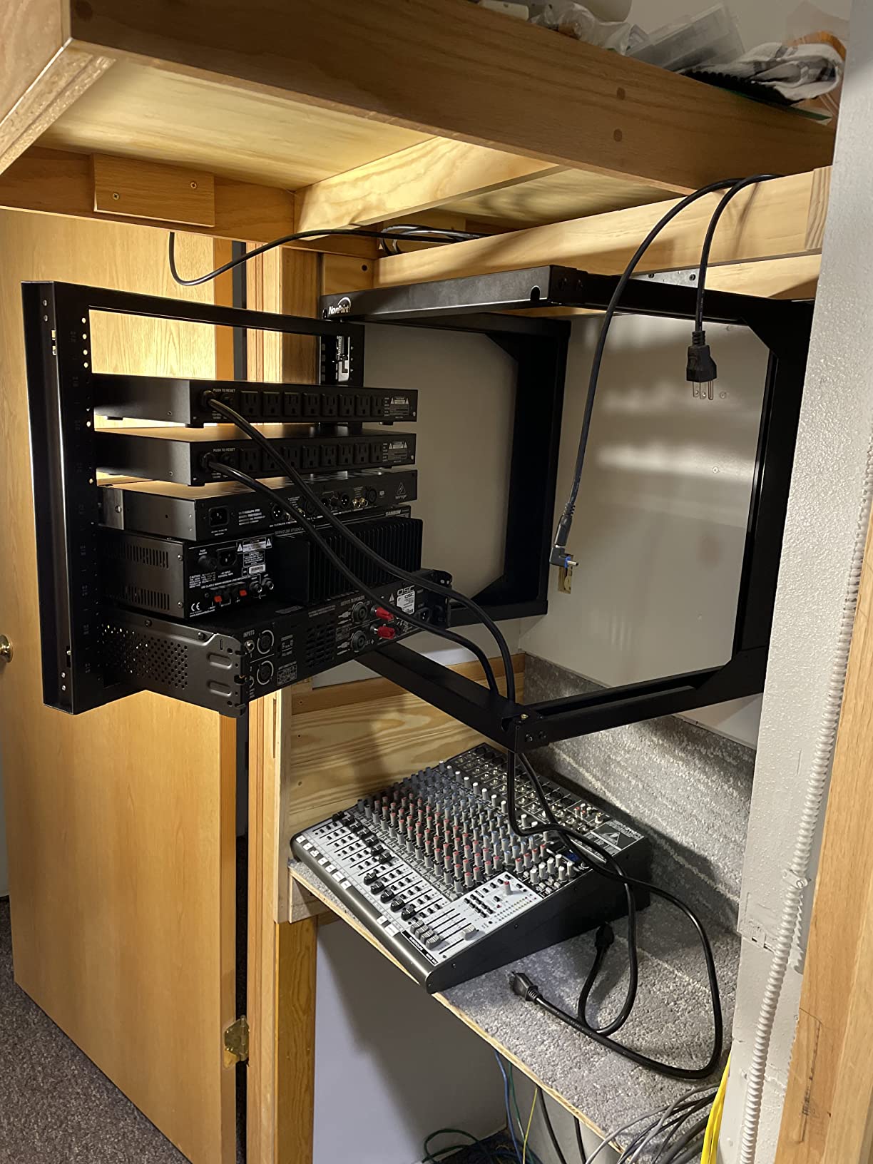 NavePoint 12U Wall Mount Server Rack - Swing Gate Open Frame for 19-Inch IT Equipment - Network Rack for AV & Server Equipment, 24