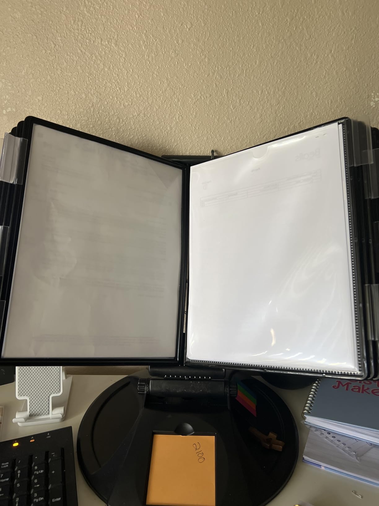 Ultimate Office AdjustaView 10-Pocket Desk Reference Organizer with Supplies Storage Base and EZ-Load Pockets to Hold 20 Sheets of Paper, Includes Fast Find Indexing Tabs, Black Pockets customer photo 1