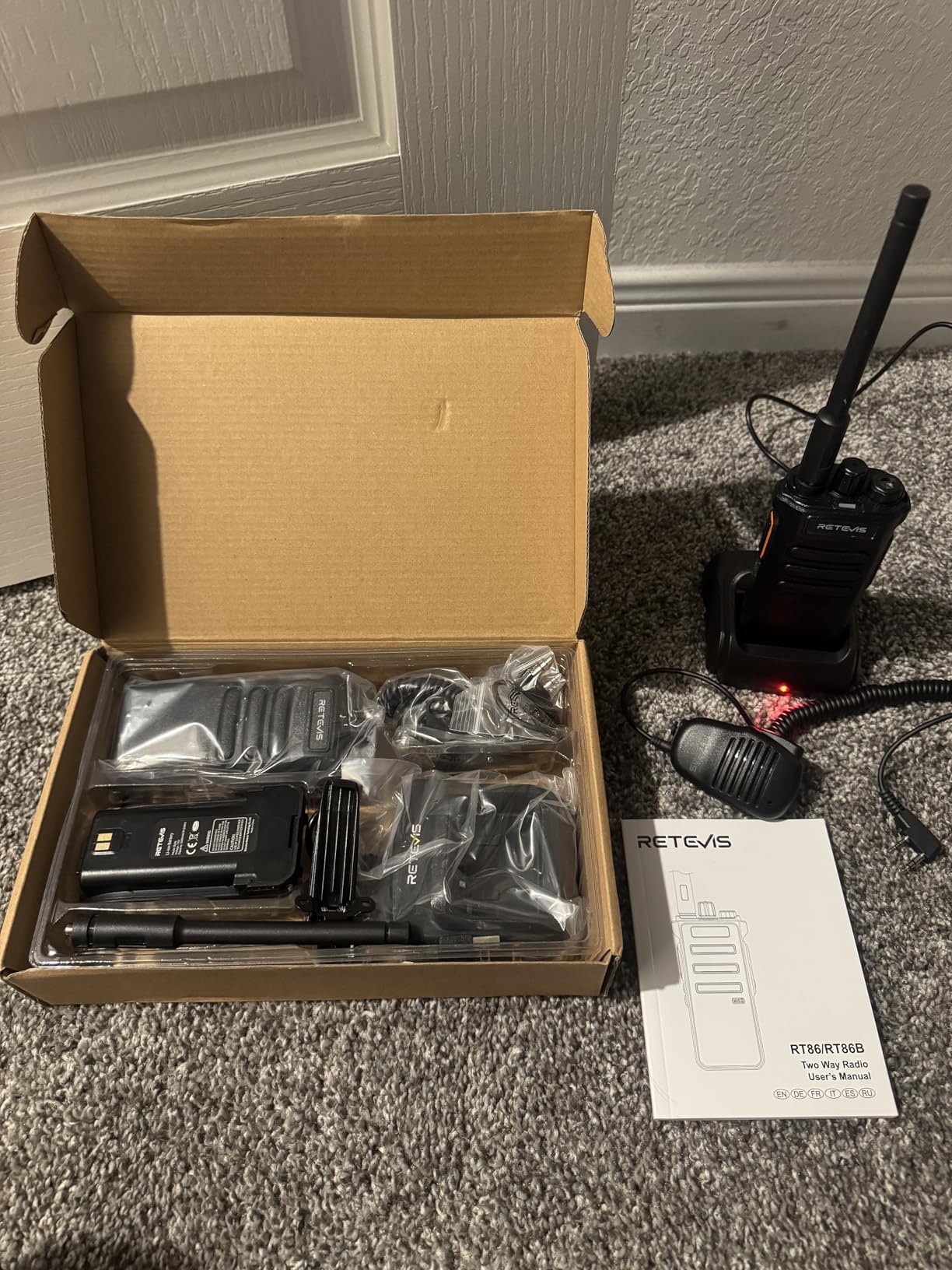 Retevis RT86 2 Way Radio Long Range, Professional Radio Walkie Talkies with Mic, Heavy Duty Two Way Radios, High Power, 2600mAh, USB, Rechargeable Radios for Adults Industrial Manufacturing Work, 4 Pack customer photo 1