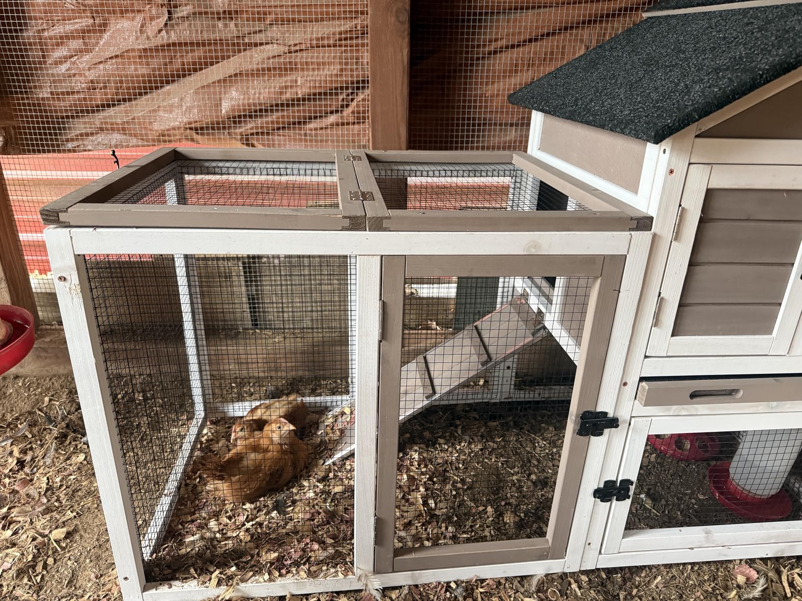 Aivituvin Rabbit Hutch Indoor Outdoor 51.6''L Chicken Coop Bunny Cage with Run,Guinea Pig House Pull Out Upper Tray (51.6