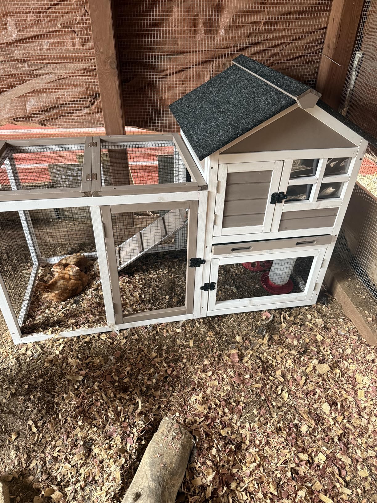 Aivituvin Rabbit Hutch Indoor Outdoor 51.6''L Chicken Coop Bunny Cage with Run,Guinea Pig House Pull Out Upper Tray (51.6