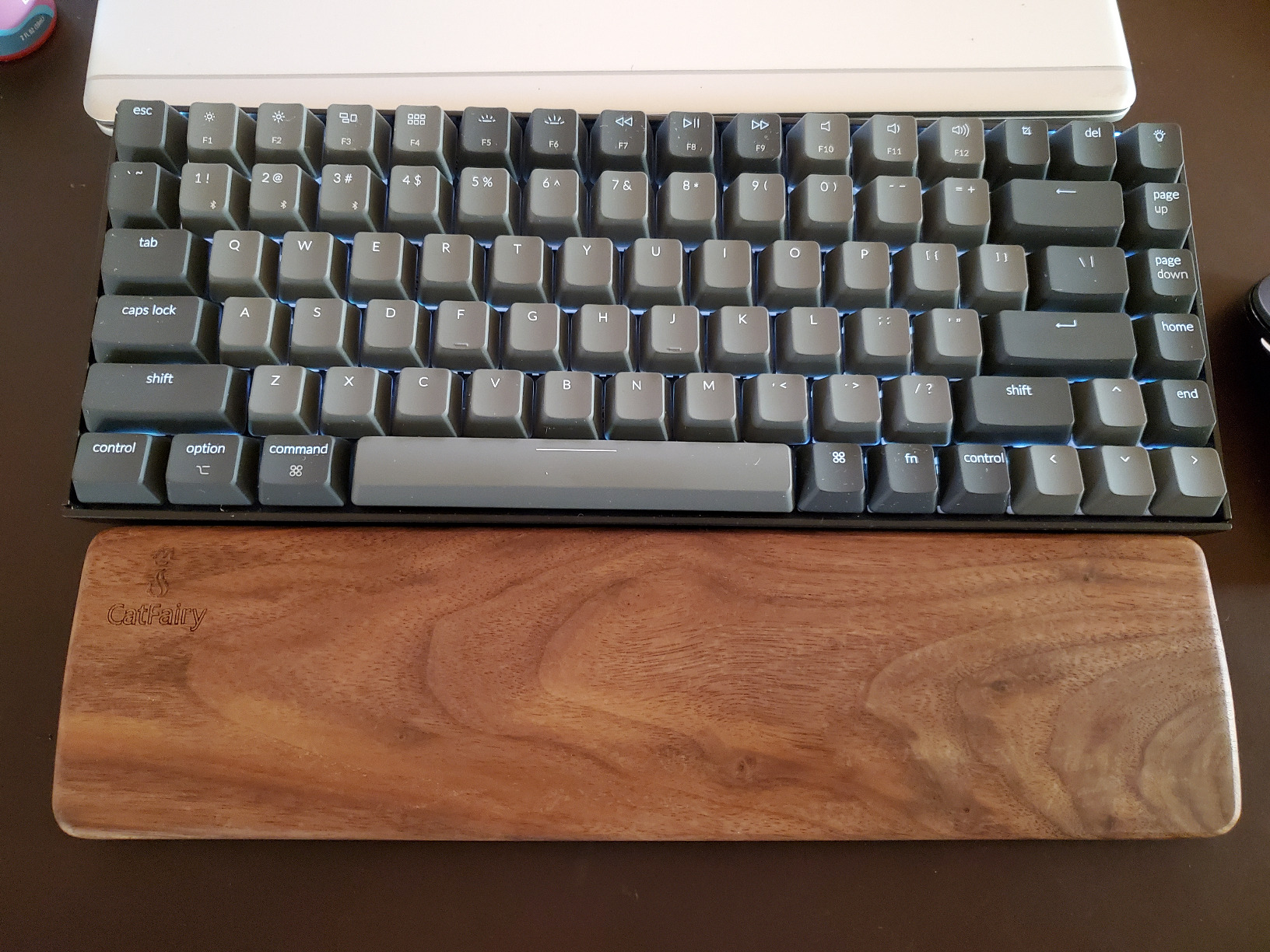 Wooden Keyboard Wrist Rest, Keyboard Wooden Palm Rest, Keyboard Wrist Rest Pad, Solid Wood Mouse Pad Wrist Guard, Ash Wood Wrist Rest, Wrist Pad for Keyboard, (Fraxinus Excelsior, 11.8in) customer photo 1