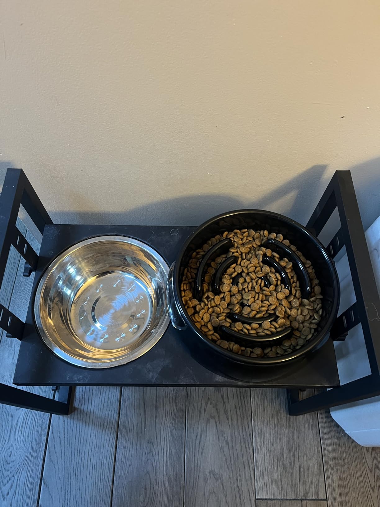 Extra-Large Durable ABS Large Slow Feeder Dog Bowls(10 Cups Capacity) Stop Bloat Bowl Anti-Choking &Anti-Gulping & Fun Feeding Bowl (Large, Black) customer photo 2