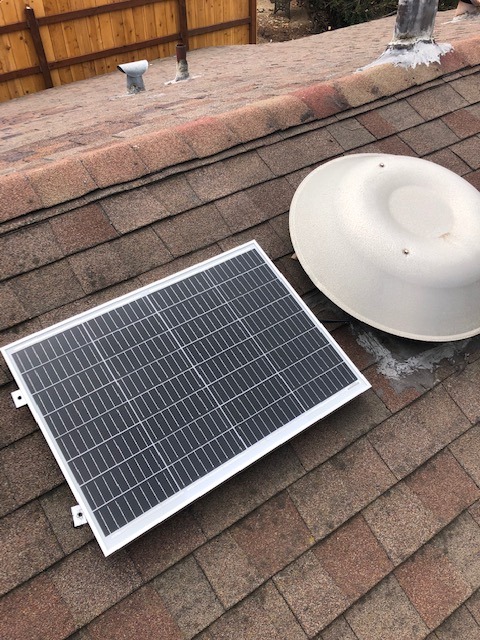 Amtrak Solar 50W Solar Attic Fan with On/Off Switch - Quiet Waterproof Solar Exhaust Fan for Gable & Roof Vent | Attic, Garage & Shed Ventilation - Made in USA customer photo 1