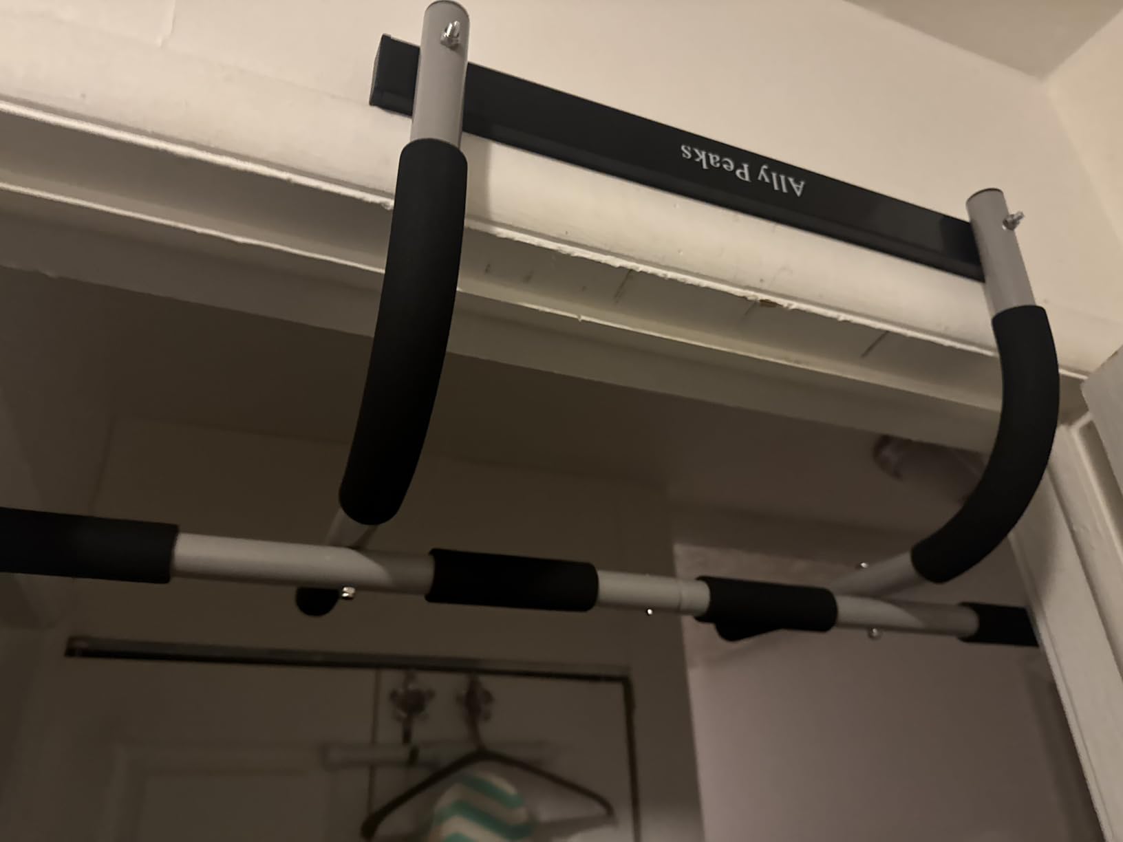 Ally Peaks Pull Up Bar for Doorway | Thickened Steel Max Limit 440 lbs Upper Body Fitness Workout Bar | Multi-Grip Strength for Doorway | Indoor Chin-Up Bar Fitness Trainer for Home Gym Portable customer photo 1