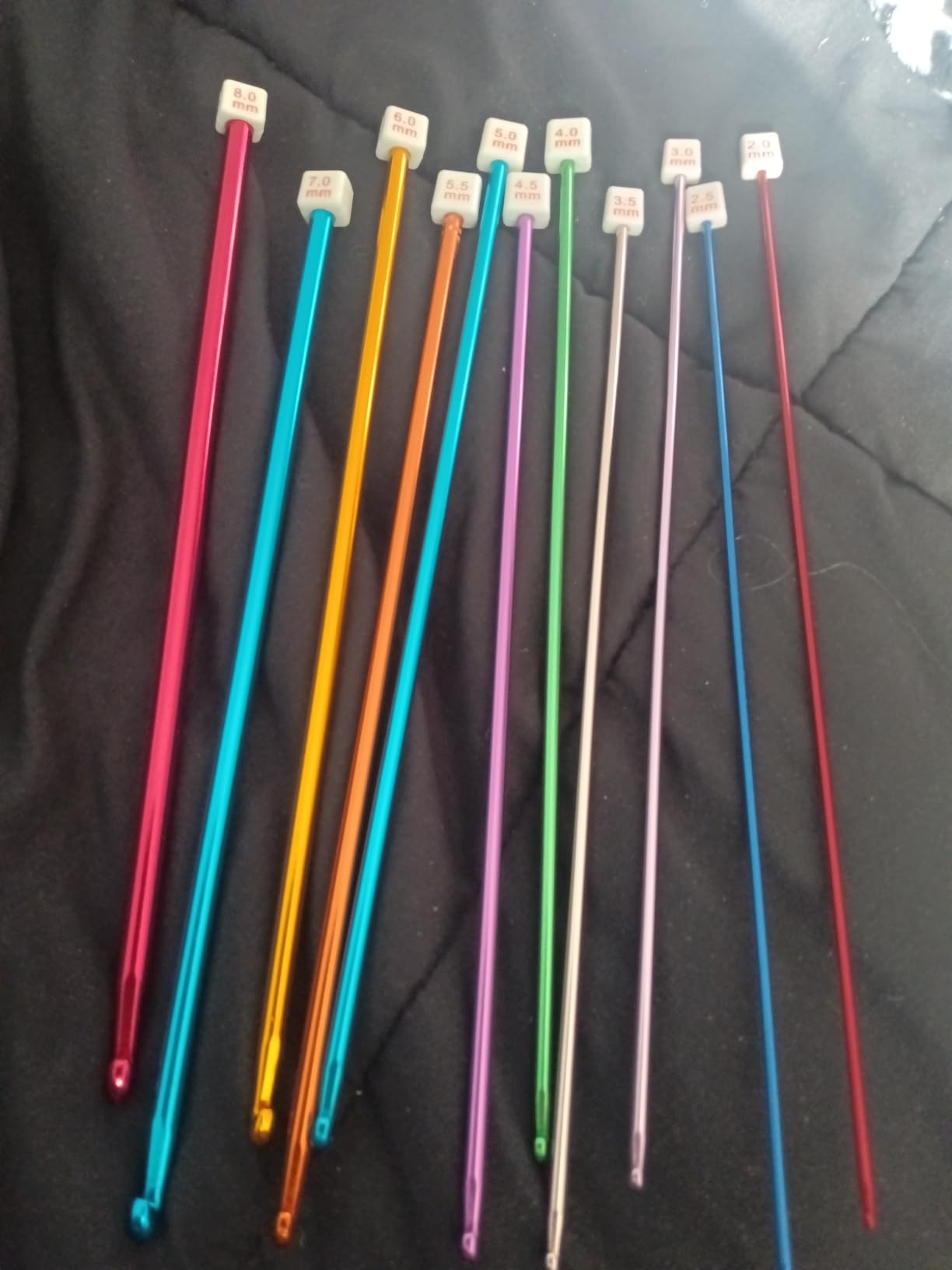 Coopay Long Crochet Hook Set, 11pcs Tunisian Multicolor Afghan Crochet Needles for Crocheting, 2mm(B)-8mm(L) customer photo 1