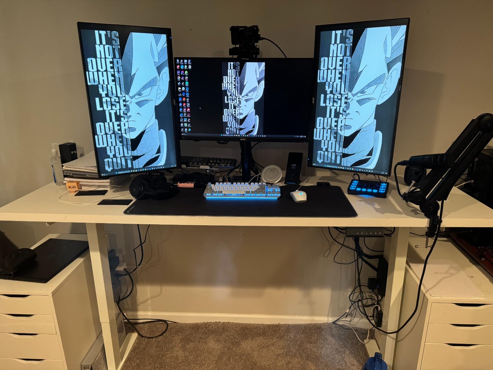 VIVO Heavy Duty Dual Motor Electric Sit Stand Desk Frame, 220 lbs Capacity up to 77 x 43 Tops, Memory Controller Height Adjustable Frame Only, Black, DESK-E-200B customer photo 2