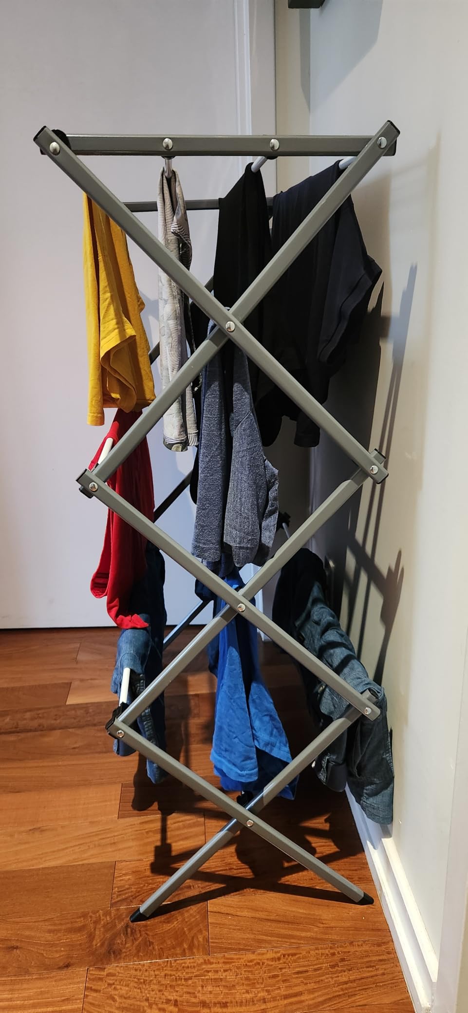 Honey-Can-Do Collapsible Clothes Drying Rack - Durable, Space-Saving Laundry & Towel Rack, Sturdy Clothing Rack for Hanging Clothes Indoors & Outdoors, Steel customer photo 2