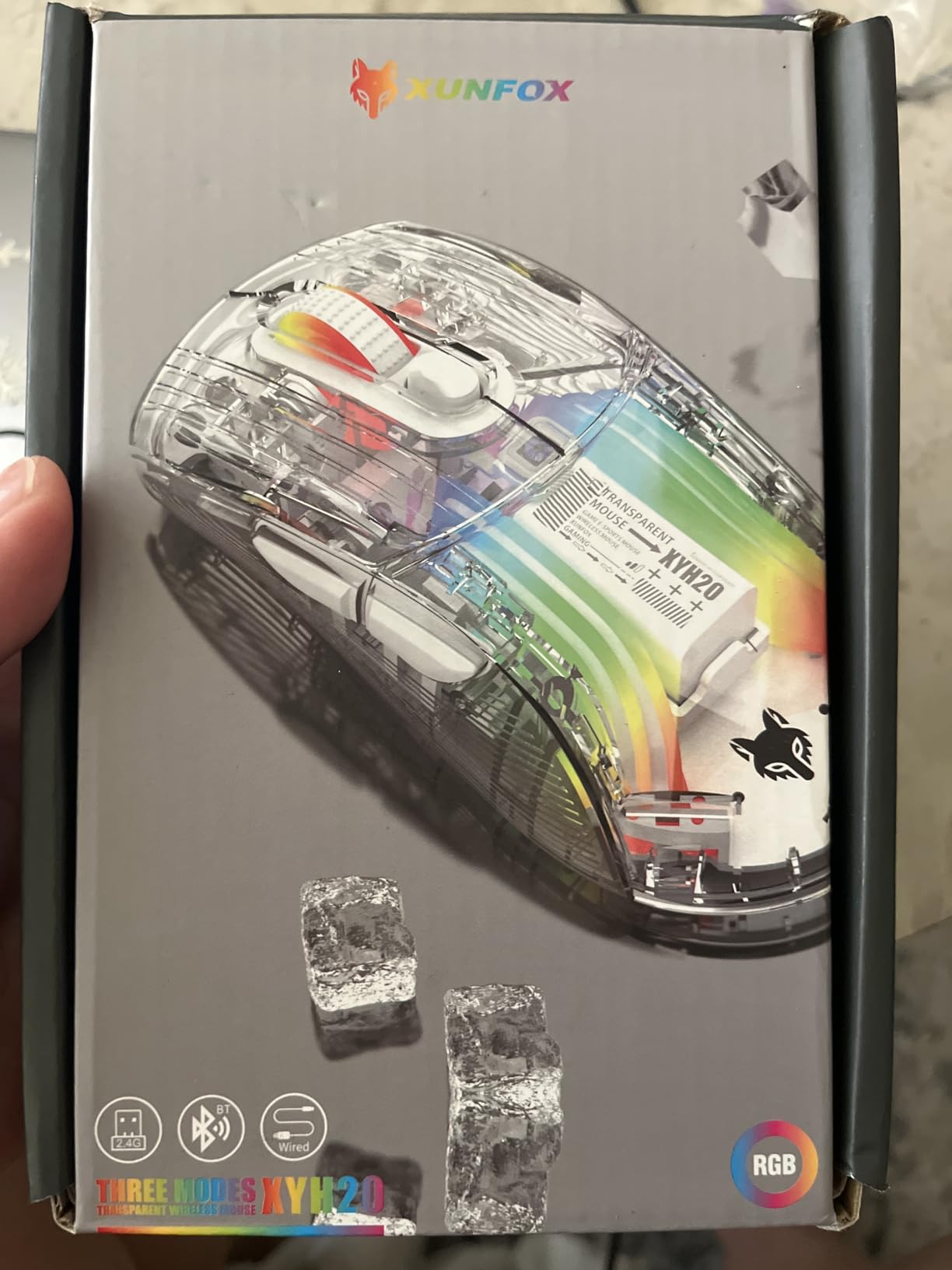 Bluetooth Wireless Mouse, Transparent RGB Mechanical Dual Mode Gaming Mouse, A Must-Have Cool USB Computer Mouse for Gaming and Esports customer photo 1