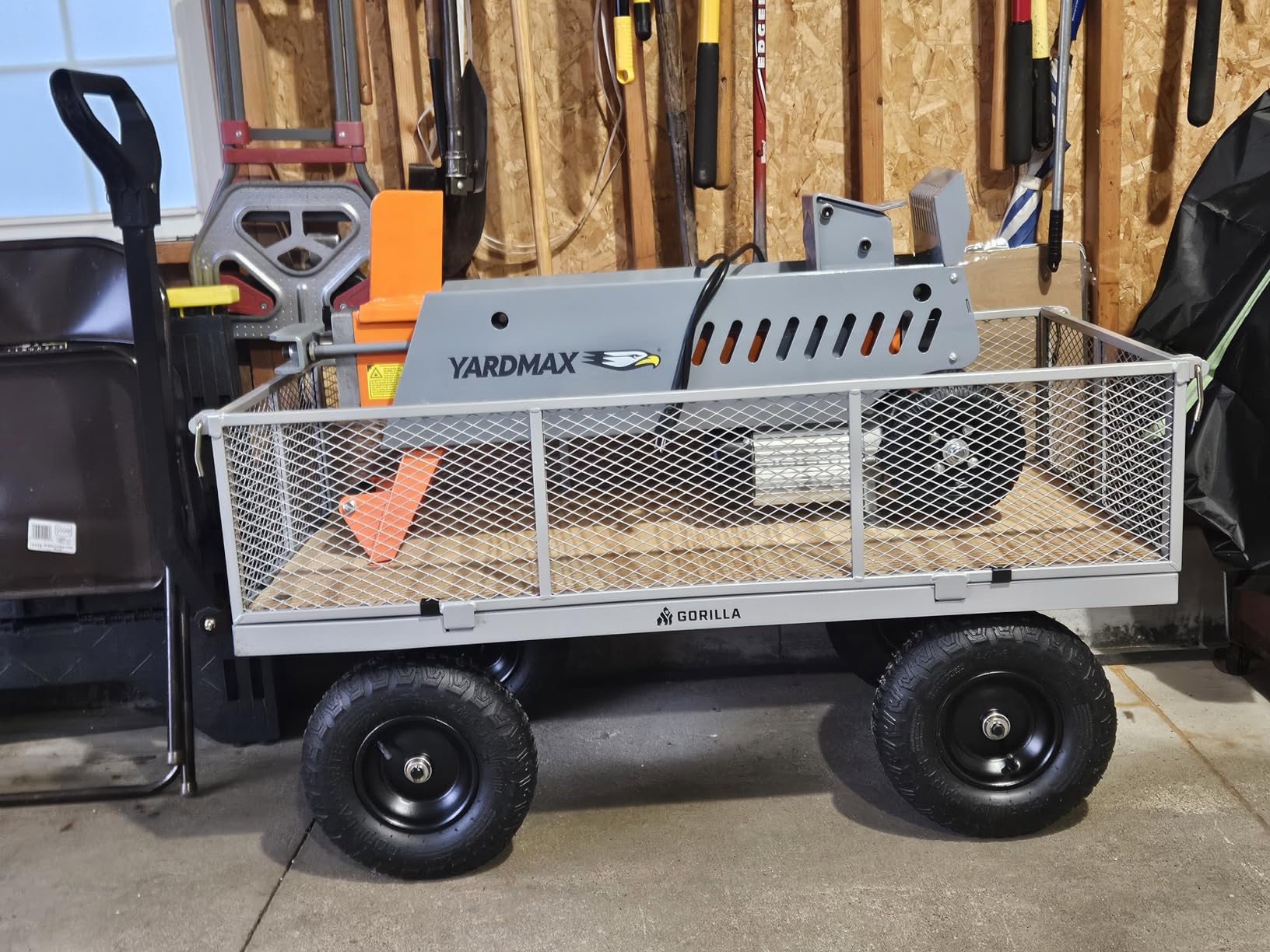 Gorilla Carts Steel Utility Cart, 4 Cu Ft Bed, 800 lb Load Capacity, Black - Heavy-Duty Outdoor Hauling Wagon with Removable Side Panels for Yard, Lawn, Garden or Landscaping customer photo 1