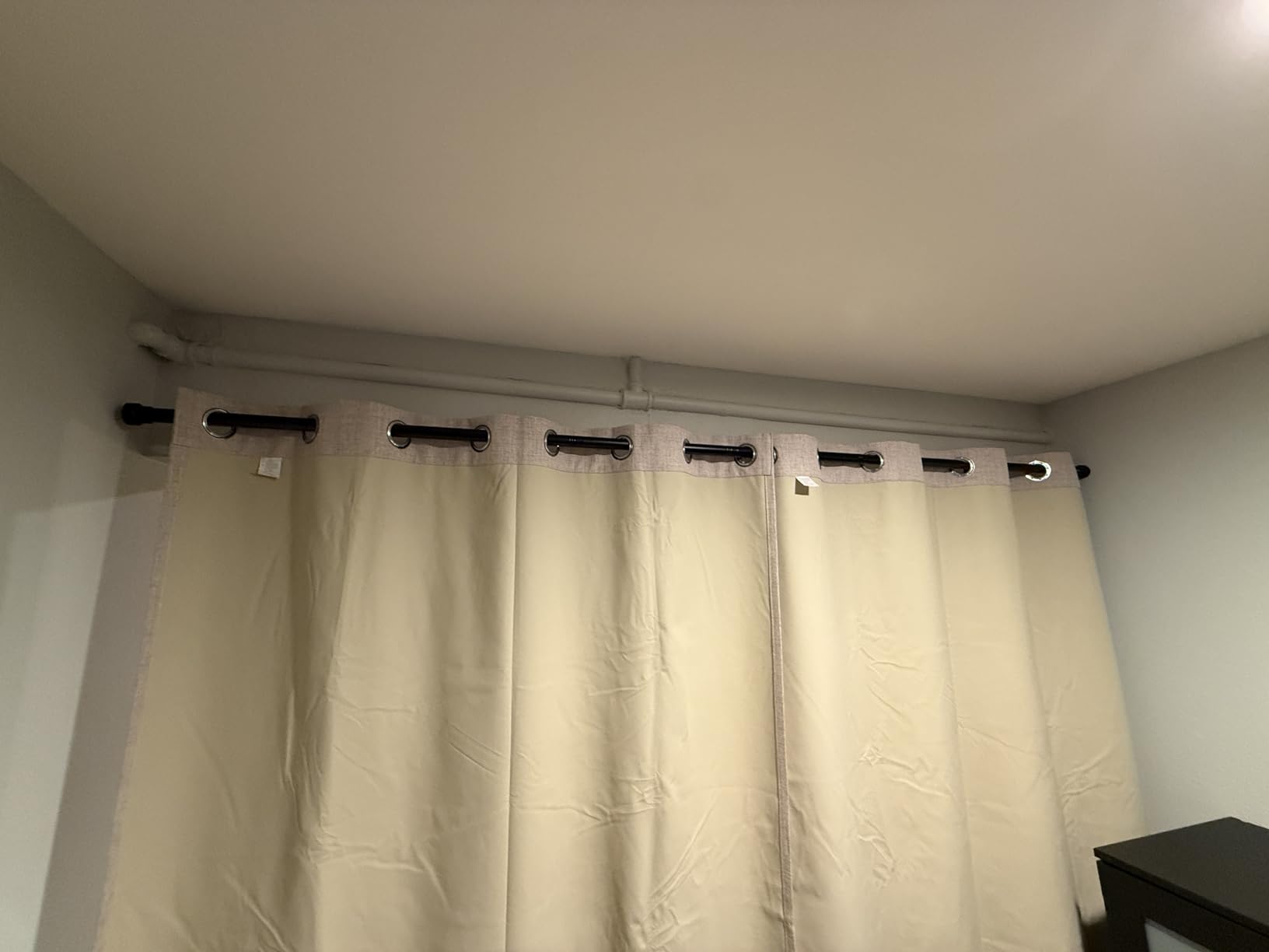MIULEE 100% Blackout Linen Textured Curtains for Bedroom Solid Thermal Insulated Natural Beige Grommet Room Darkening Curtains & Drapes Luxury Decor for Living Room Nursery 52 x 84 Inch (2 Panels) customer photo 2