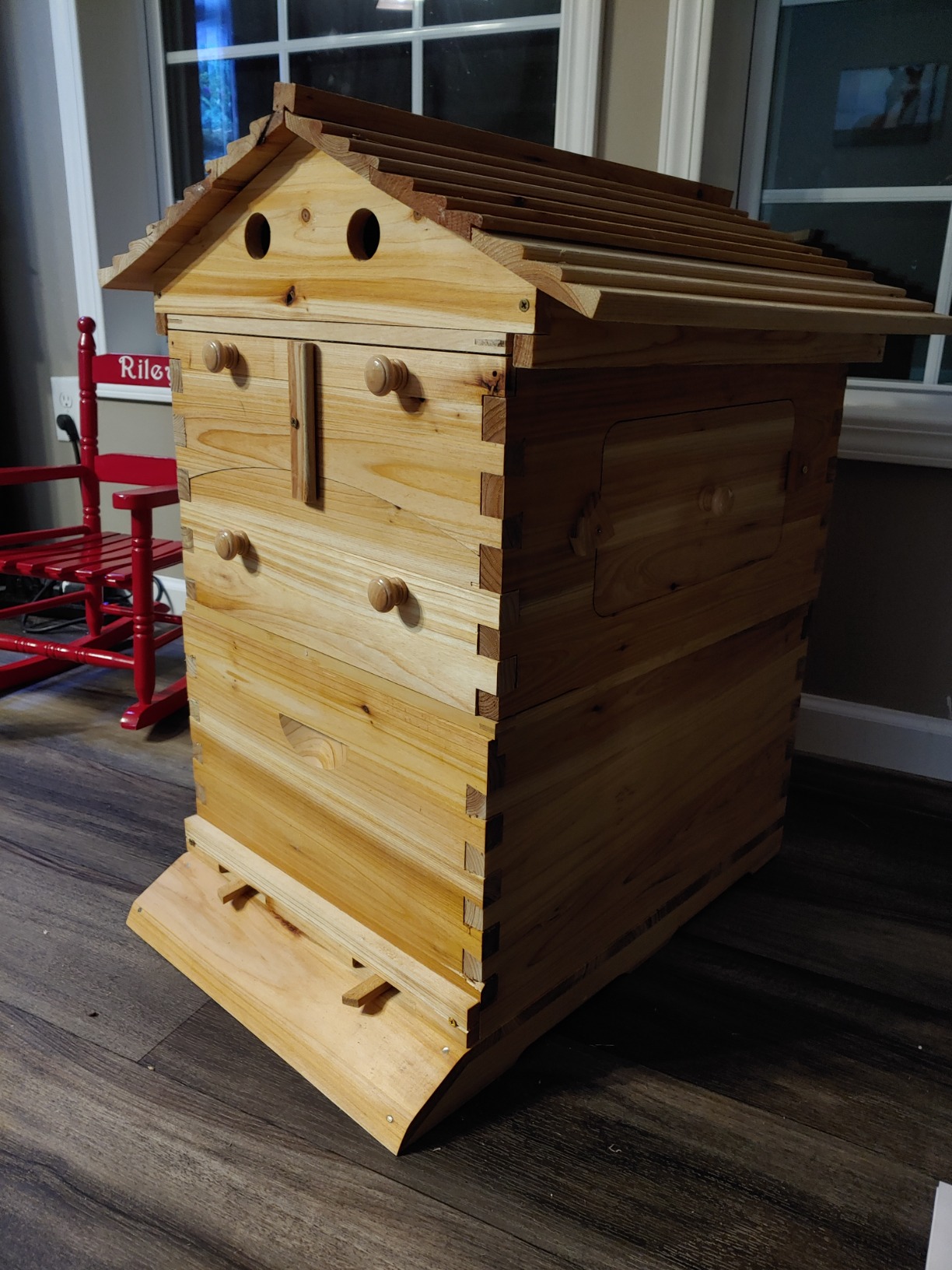 Auto Beehive Frame Comb - 7Pcs Automatic Wooden Beehive House, Auto Honey Hive Beehive Frames, Beekeeping Wooden House Beehive Boxes, Beehives and Supplies Starter Kit for Beekeepers customer photo 1