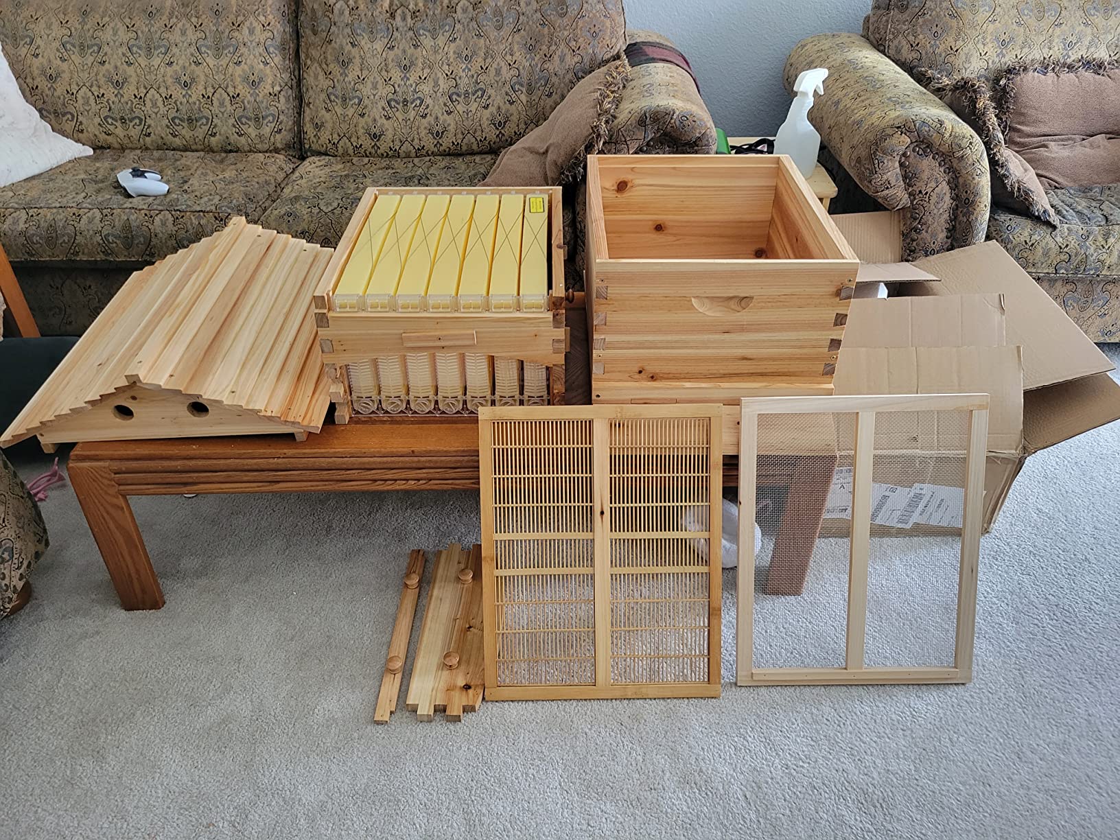 Auto Beehive Frame Comb - 7Pcs Automatic Wooden Beehive House, Auto Honey Hive Beehive Frames, Beekeeping Wooden House Beehive Boxes, Beehives and Supplies Starter Kit for Beekeepers customer photo 2