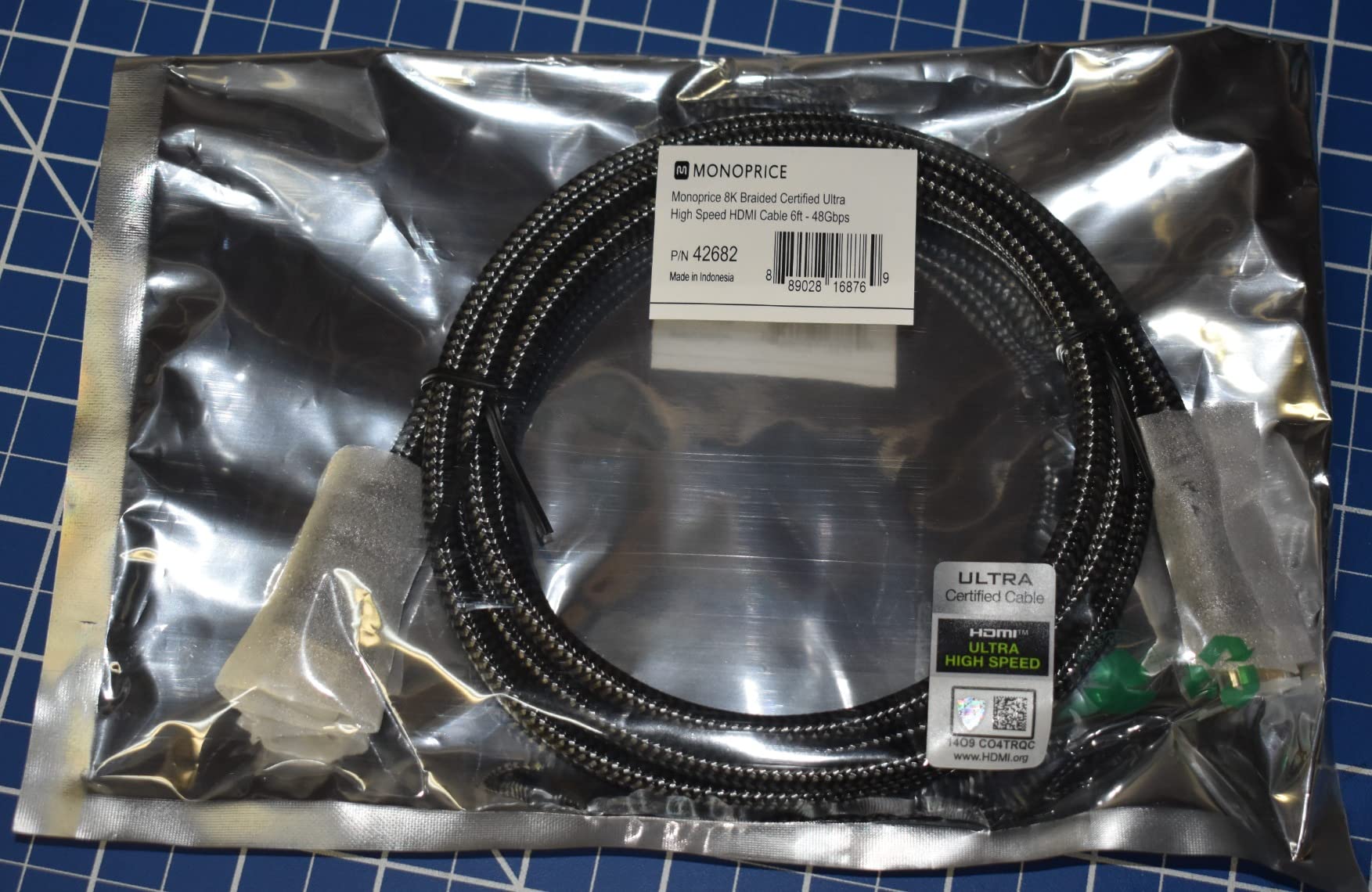 Monoprice 8K Certified Ultra High Speed HDMI Cable - Braided - HDMI 2.1, 8K@60Hz, 4K@120Hz, 48Gbps, HDR, VRR, CL2 In-Wall Rated, 10ft, Black customer photo 2