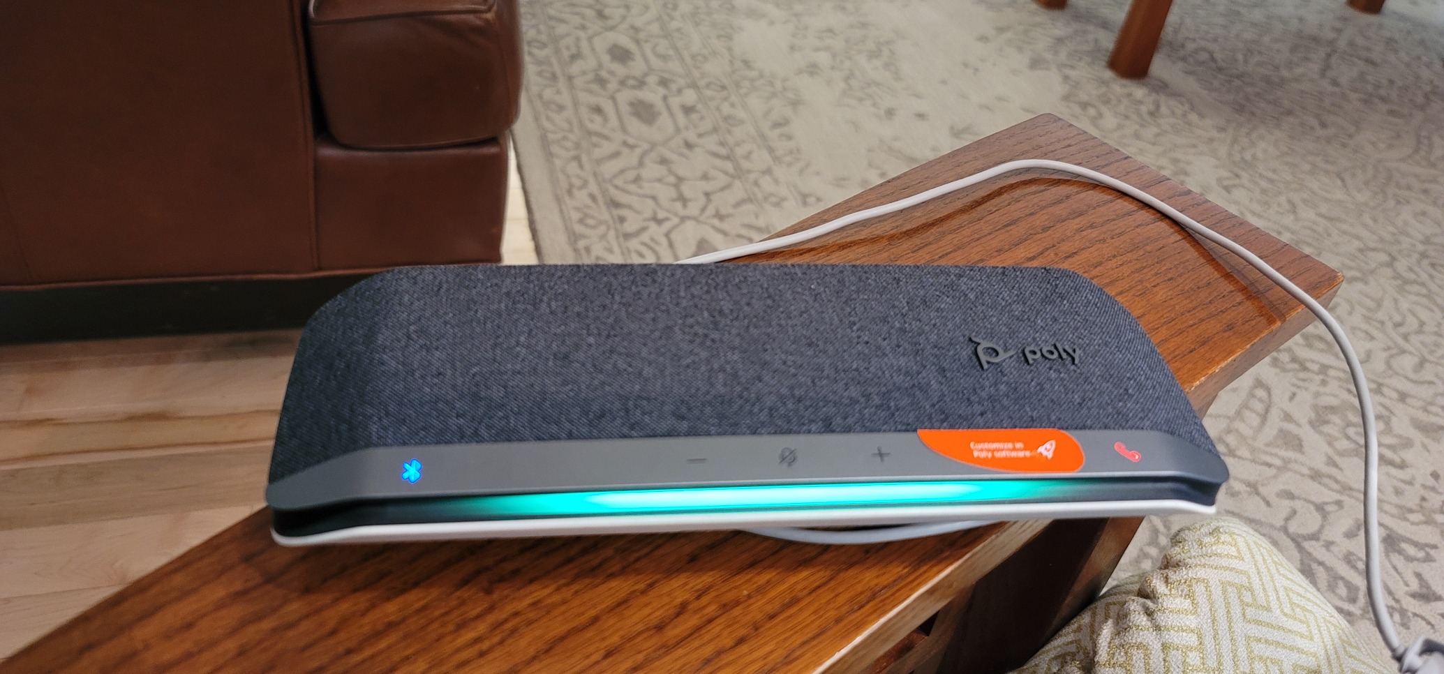Poly Sync 40 Smart Speakerphone (Plantronics) - Flexible Work Spaces - Connect to PC/Mac via Combined USB-A/USB-C Cable and Smartphones via Bluetooth - Works with Teams, Zoom & More, Black customer photo 1