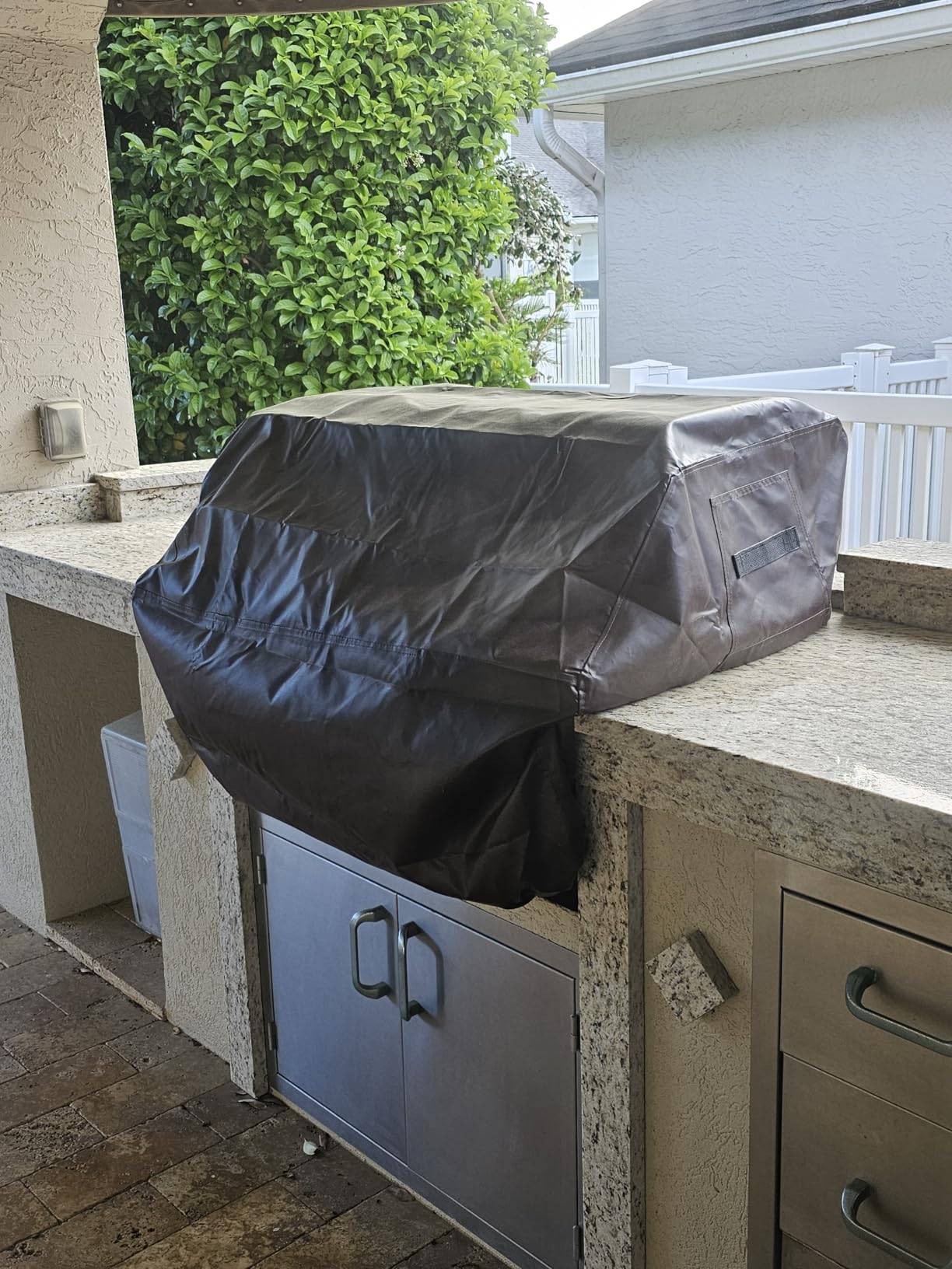 Covers & All Built-in Grill Cover for Outdoor Grill - Heavy Duty 12 oz Waterproof Built-in BBQ Grill Cover, PVC-Coated Polyester with Elastic Hem for Snug Fit (36 x 26 x 24 inches, Black) customer photo 1