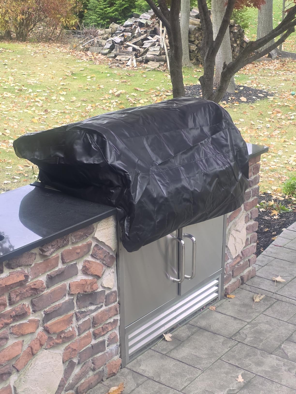 Covers & All Built-in Grill Cover for Outdoor Grill - Heavy Duty 12 oz Waterproof Built-in BBQ Grill Cover, PVC-Coated Polyester with Elastic Hem for Snug Fit (36 x 26 x 24 inches, Black) customer photo 2
