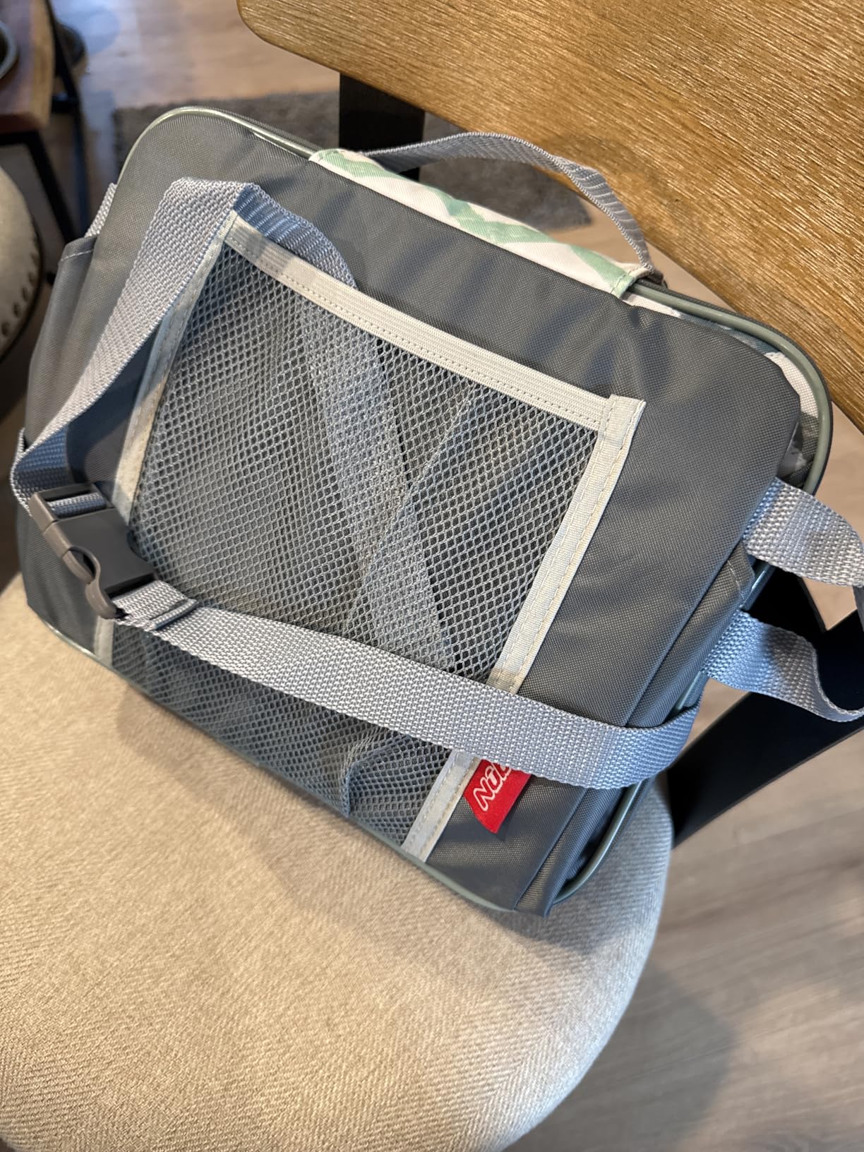 Nuby Easy Go Booster Seat - Travel Booster Seat for Babies and Toddlers - Holds Up to 35 Pounds - 9+ Months - Gray Chevron customer photo 1
