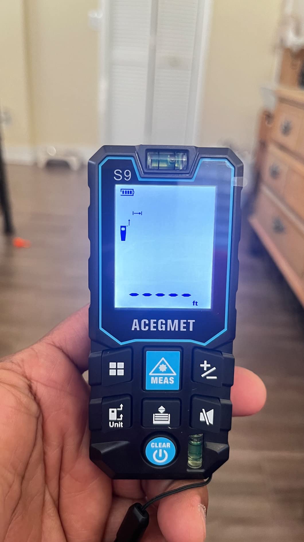ACEGMET Laser Measure, 229ft/70m Laser Measurement Tool, S9 Room Laser Measuring Tool with 2 Bubble Levels customer photo 1
