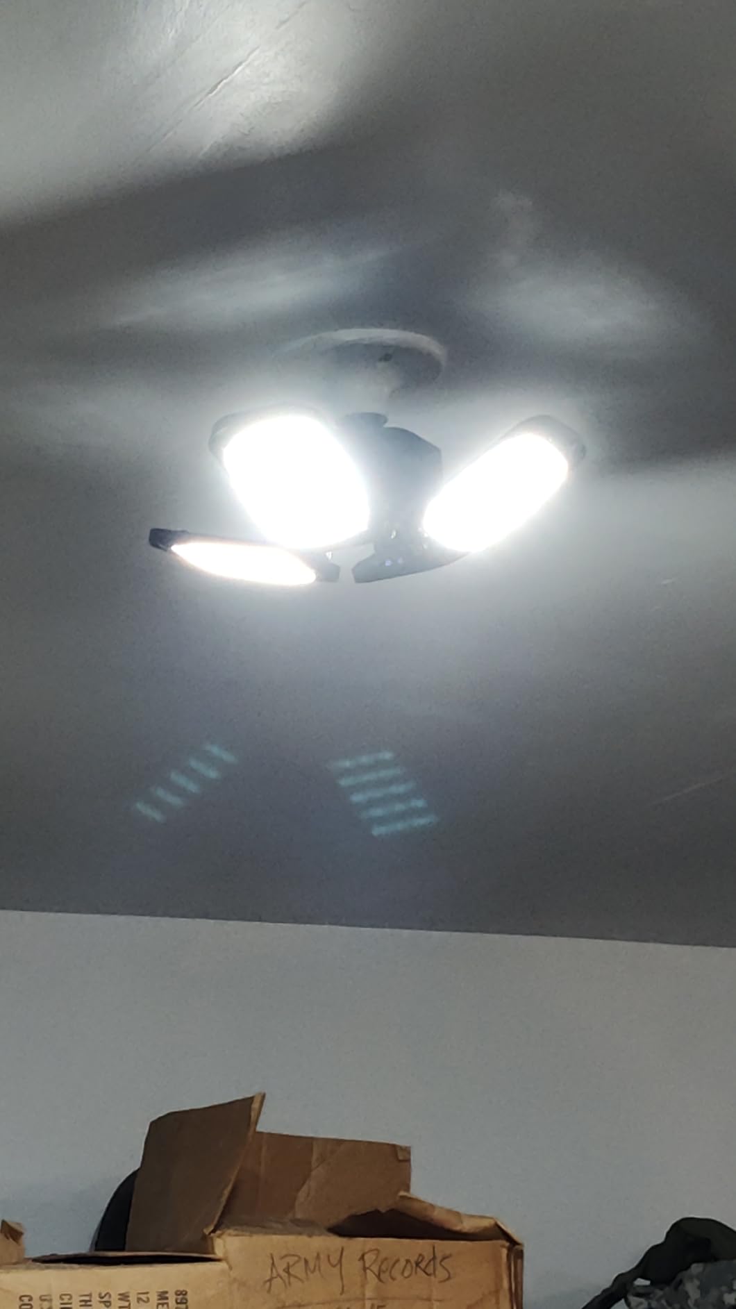 LED Garage Light 4 Pack, 180W Ultra Bright LED Shop Light with 4 Adjustable Panels, 18000LM E26/E27 Base Deformable Ceiling Fixtures for Garage, Workshop, Attic, Basement, Barn (Black-4 Pack) customer photo 2