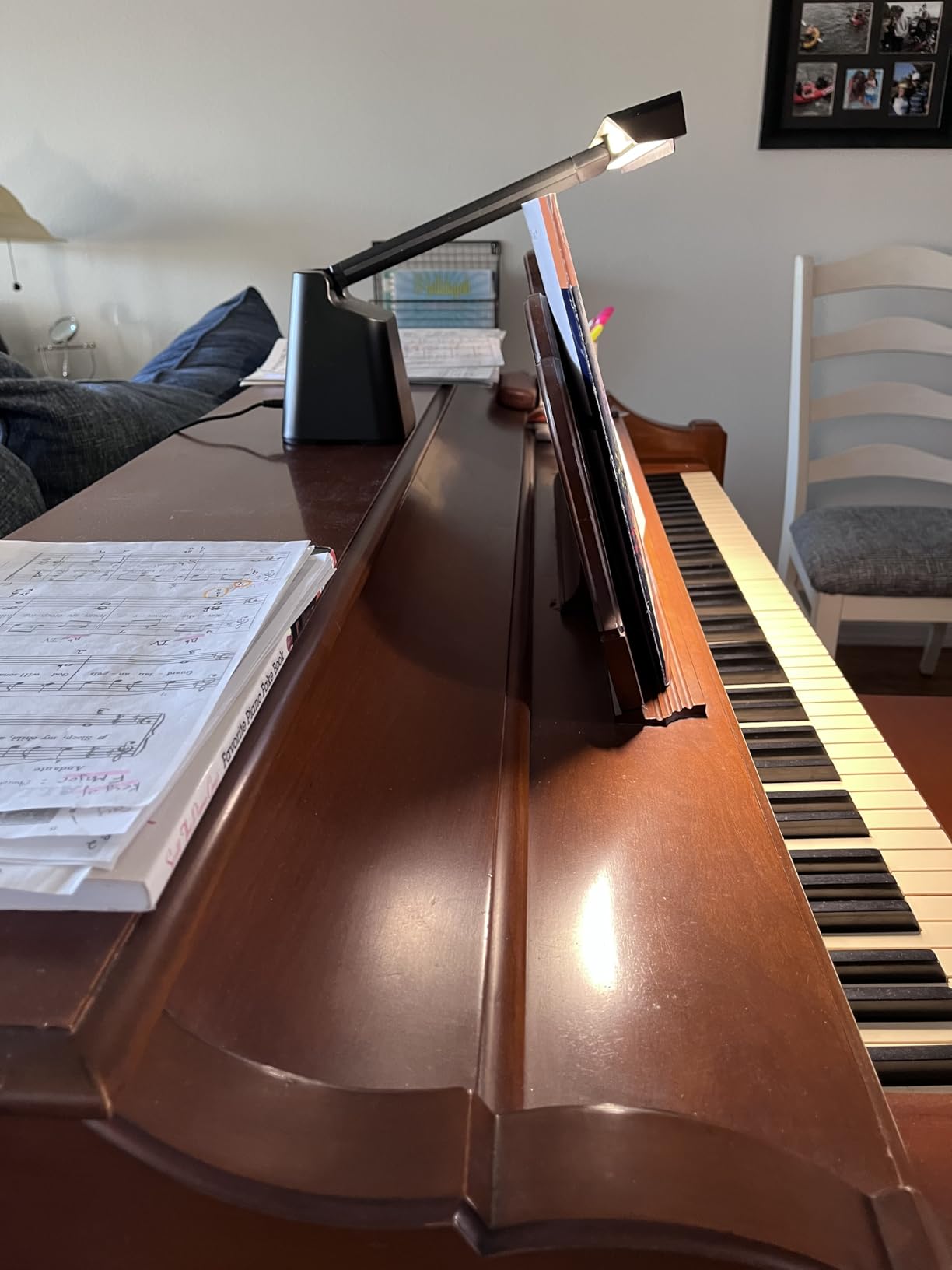 Professional LED Piano Lights for Upright Piano - Piano Lamps with Ambient Light, Favorite Mode, Eye-Care, 5 Levels Color Temperatures, 5 Levels Dimming, Steady Base, Black(Updated Version) customer photo 1