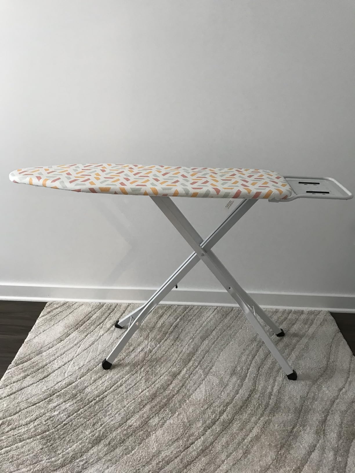 Ironing Board, Heat Resistant Cover Iron Board with Steam Rest, Non-Slip Foldable Ironing Stand, Heavy Sturdy Metal Frame Legs Iron Stand (13 * 34 * 53 Inches) (Silver Gray) customer photo 1