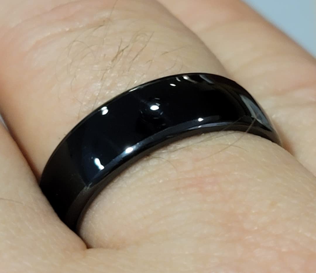 T5577 or UID chip RFID Black Ceramics Smart Finger rewrite Ring 125KHZ/13.56MHZ Wear for Men or Women customer photo 2