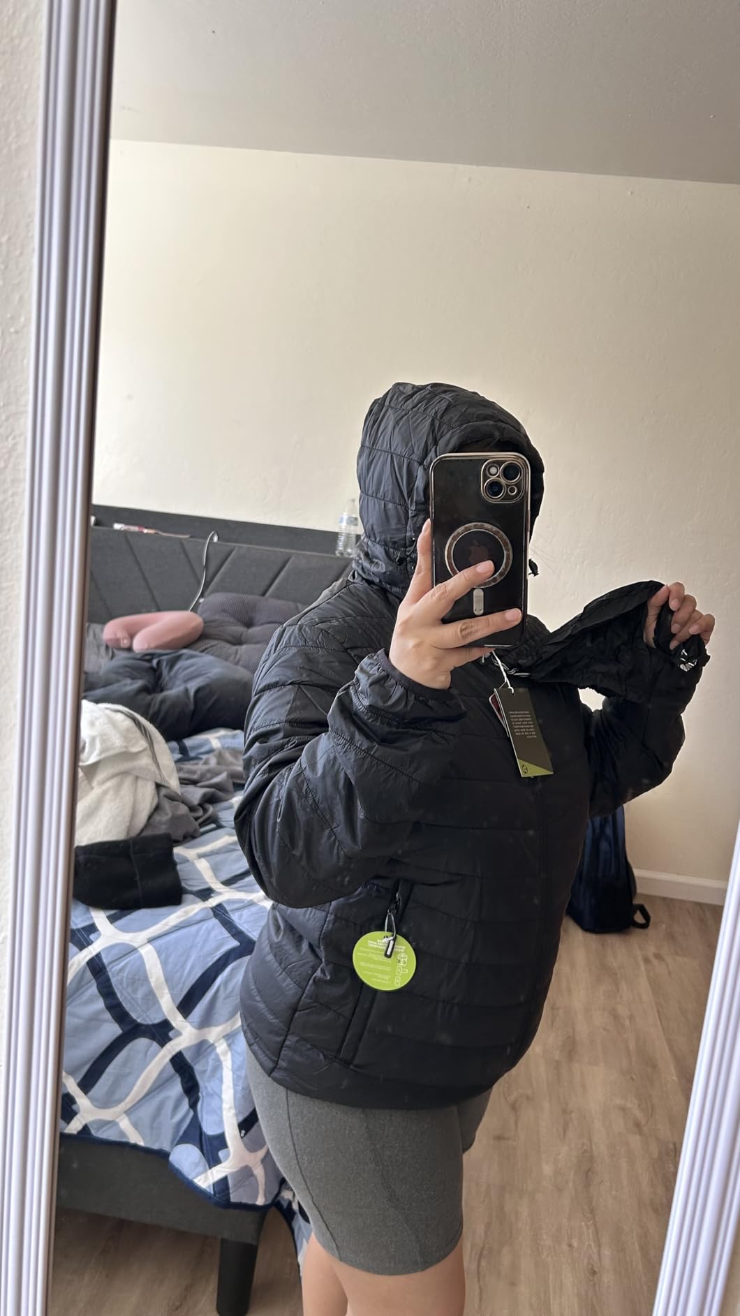 Women's Packable Lightweight Full-Zip Puffer Jacket with Hood Quilted Winter Coat customer photo 2