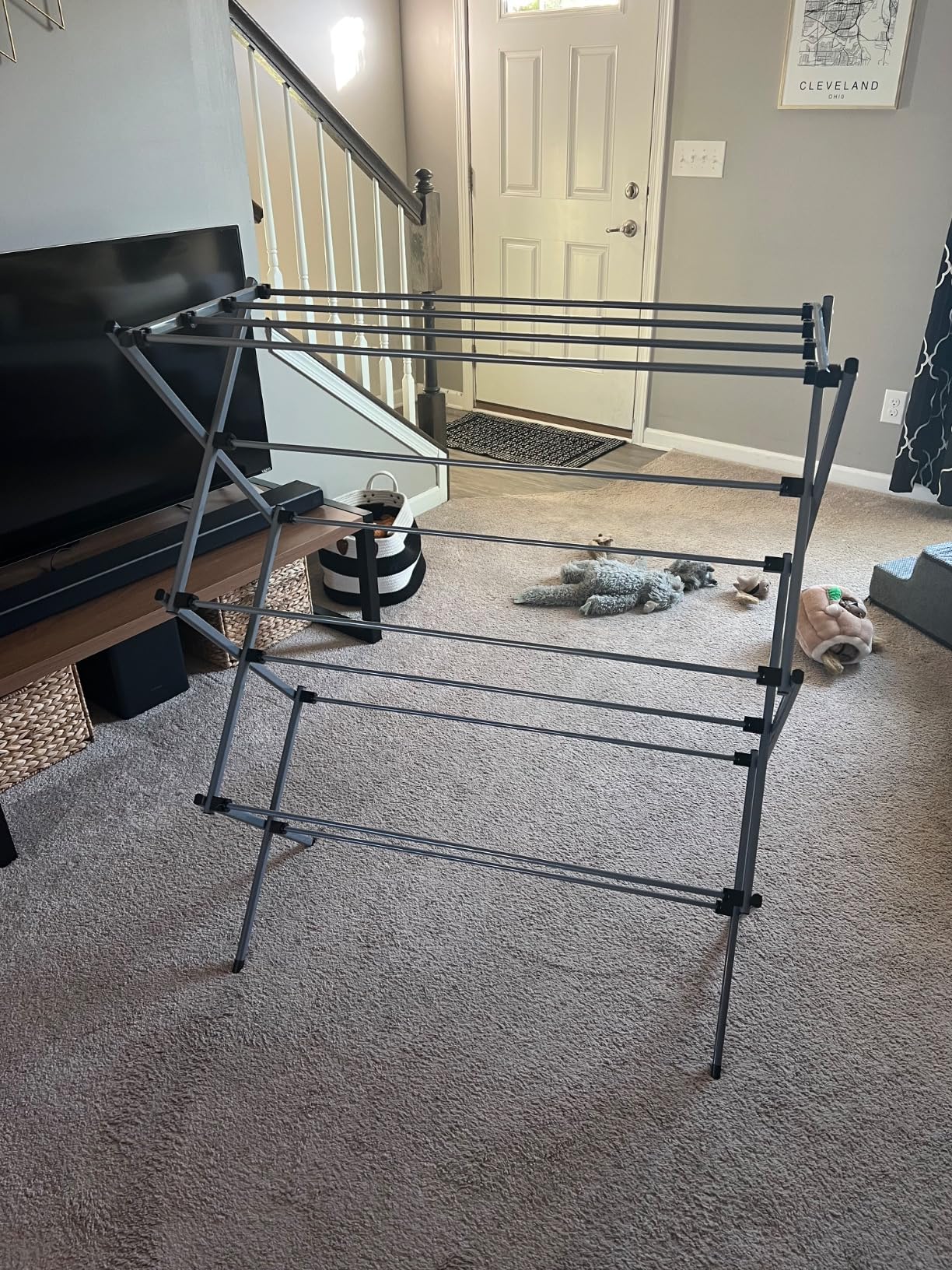 Honey-Can-Do Collapsible Laundry Drying Rack, Sturdy Steel, Foldable & Portable Clothes Drying Rack, Space-Saving Design, Indoor & Outdoor Drying, Ideal for Laundry Room 50lb Capacity, Silver customer photo 1