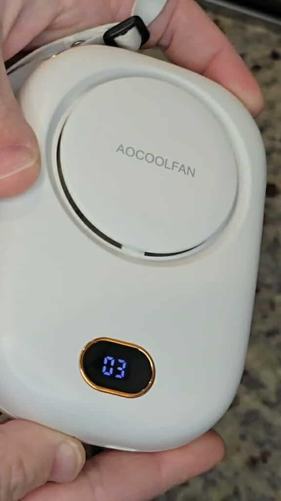 AOCOOLFAN Portable Neck Fan, Mini Small Personal Handheld Fan USB Rechargeable 3 Speed for Girls Boys Woman Eyelash Travel Home Office Outdoor (White) customer photo 2