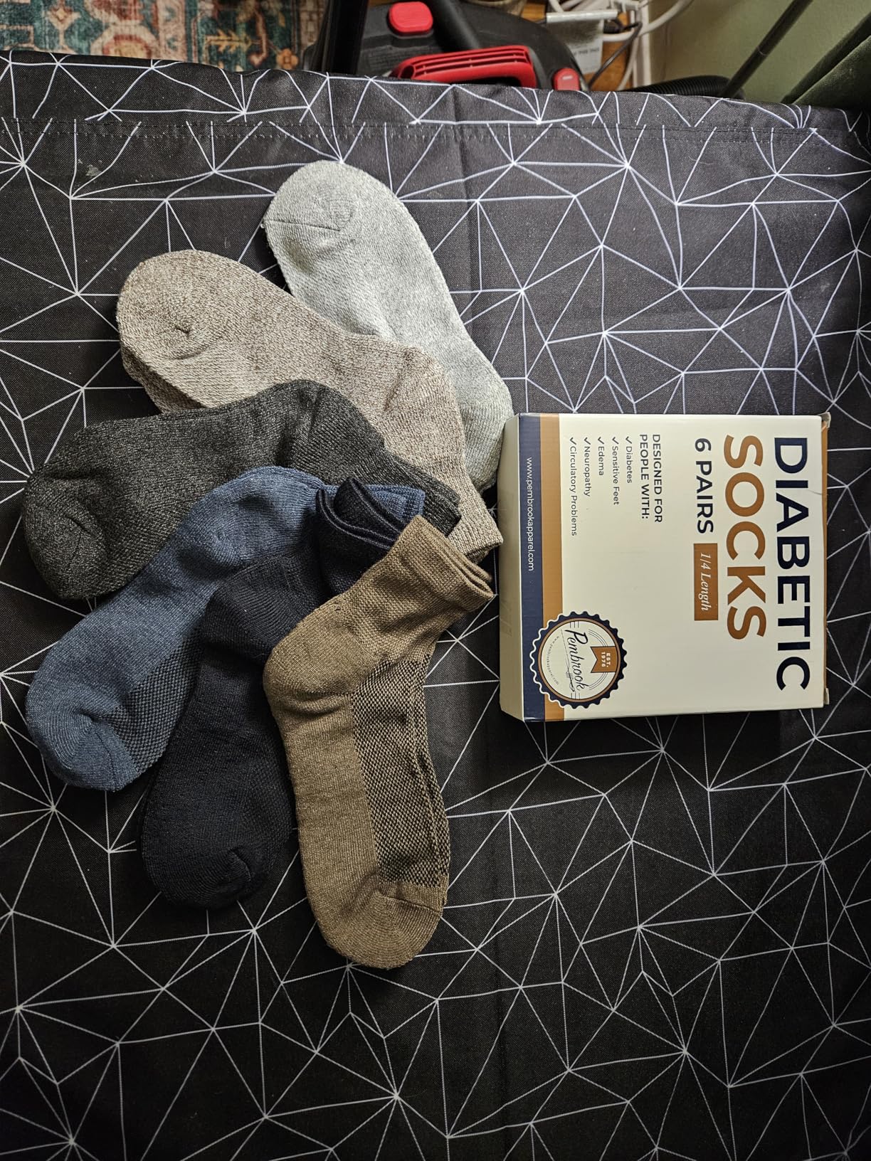 Pembrook Ankle Diabetic Socks for Women & Men | 6 Pairs | Wide Non Binding Socks Quarter Length customer photo 1
