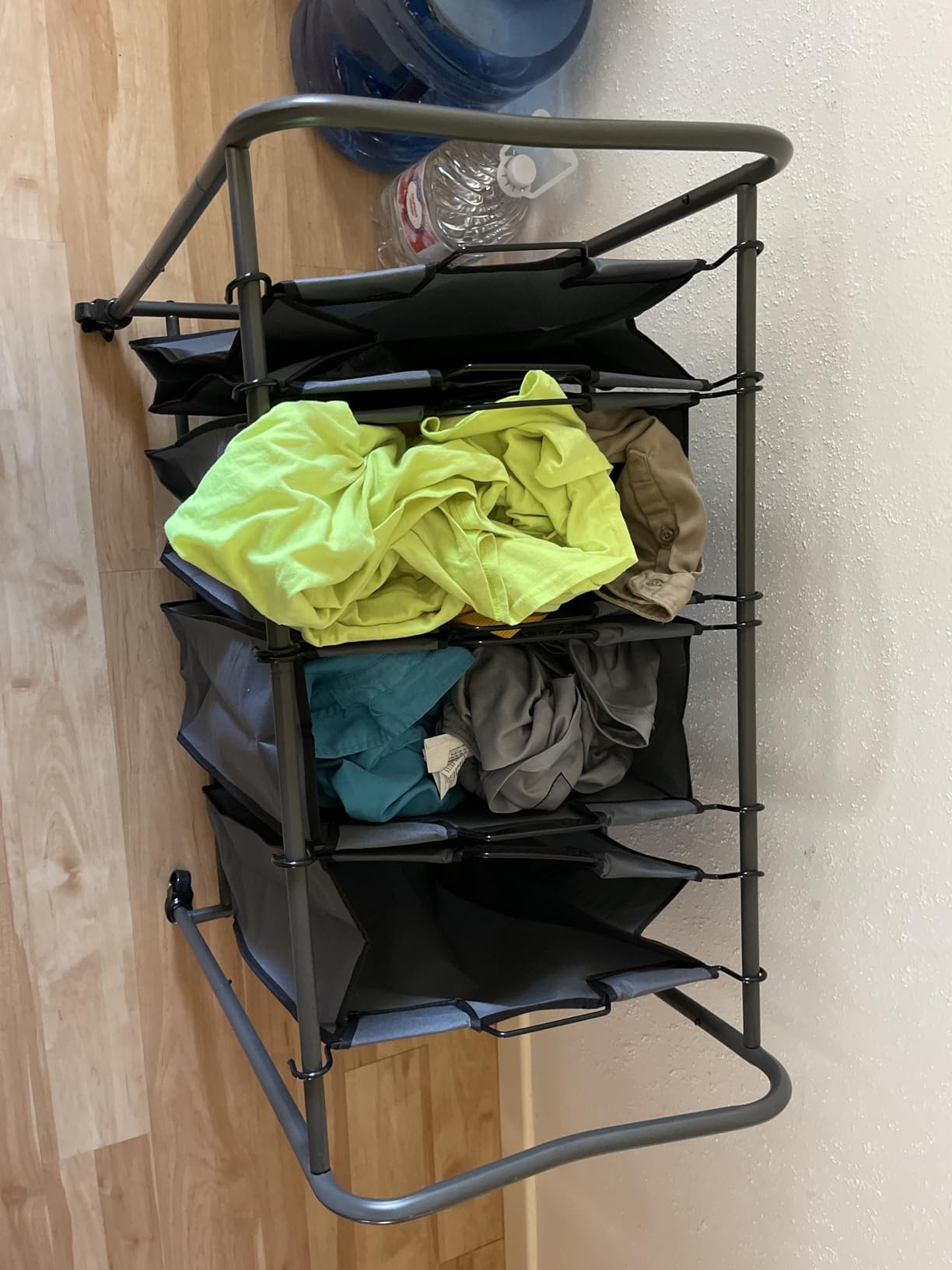 Simple Houseware 4-Bag Heavy Duty Laundry Sorter Rolling Cart, Dark Grey customer photo 2