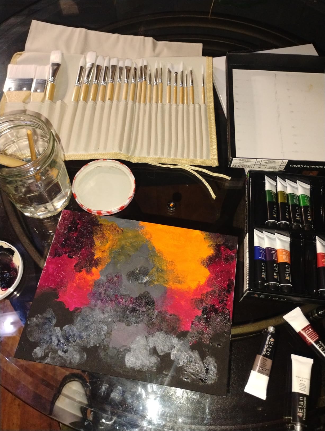 Paint Brushes Set of 24 Pieces Wooden Handles Brushes with Canvas Brush Case customer photo 1