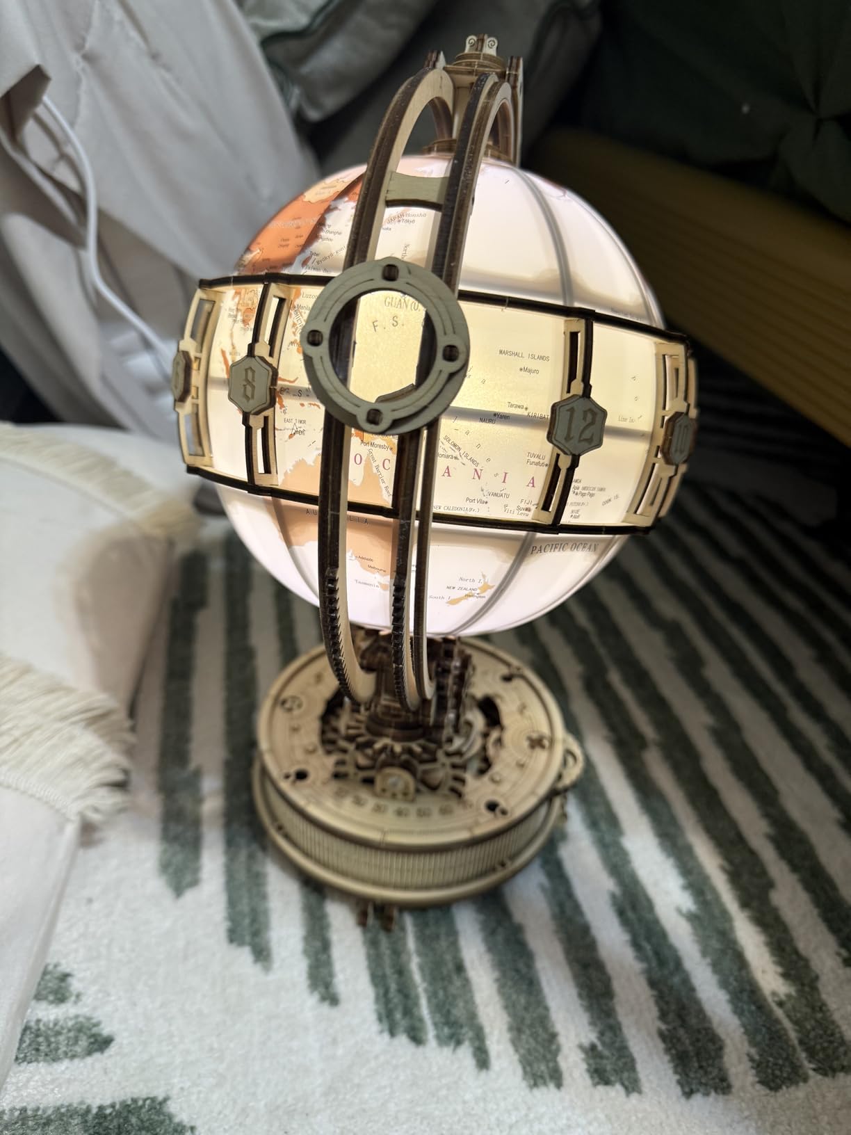 ROKR 3D Wooden Puzzles for Adults Illuminated Globe with Stand 180pcs 3D Puzzles Built-in LED Model Kit Hobby Gifts for Adults Home Decor customer photo 2
