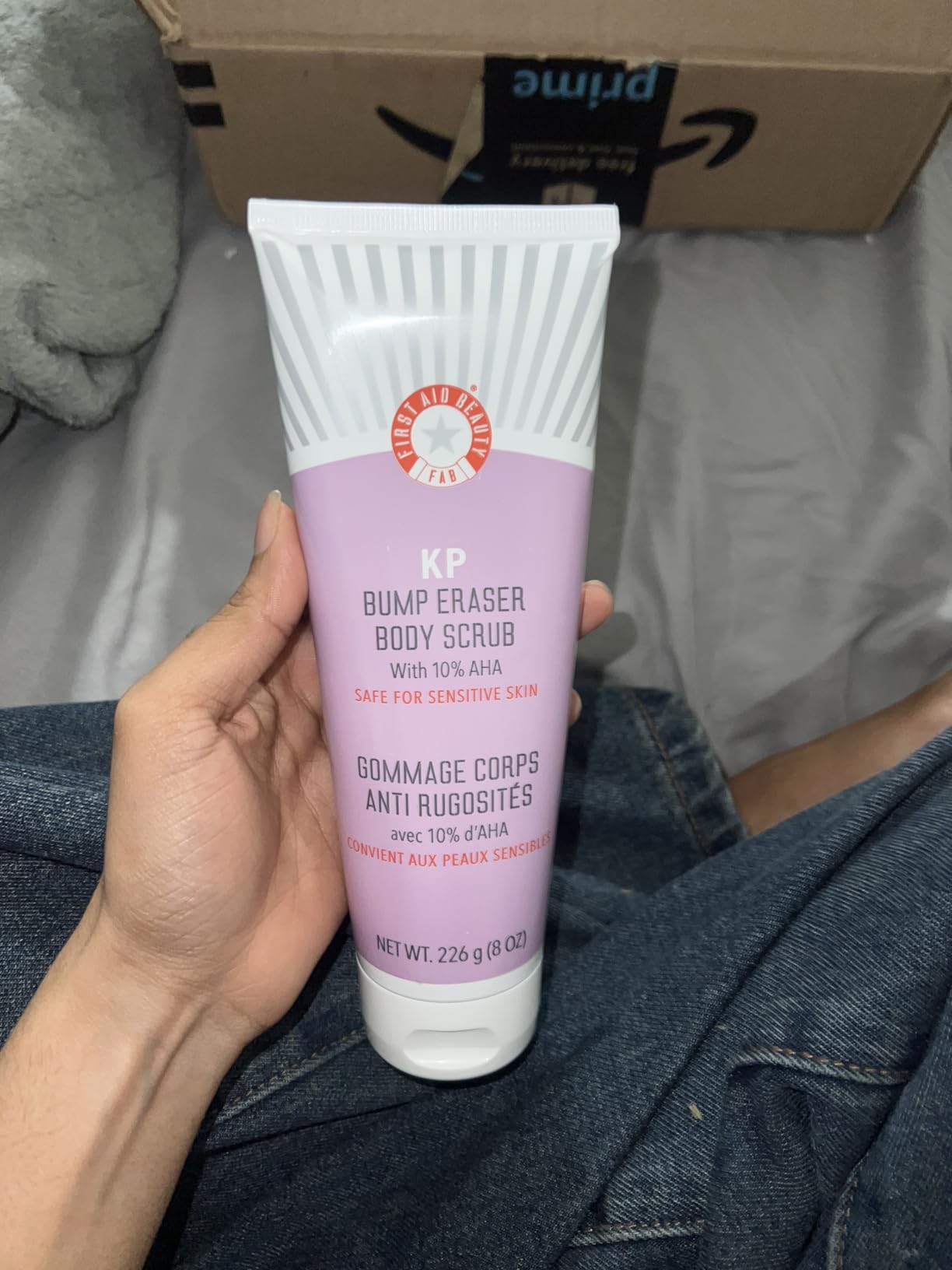 First Aid Beauty - KP Bump Eraser Body Scrub with 10% AHA, Keratosis Pilaris Skin Exfoliater with Glycolic and Lactic acids, Helps Reduce Chicken Skin Bumps, Safe for Sensitive Skin, 4 oz customer photo 2