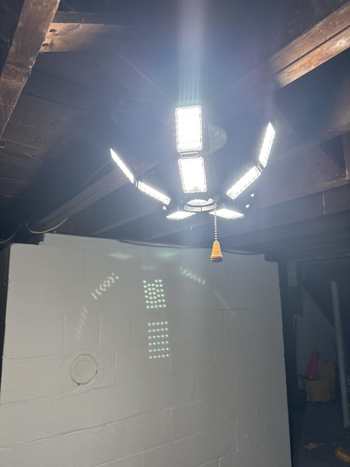Nexillumi 2-Pack Led Garage Light 180W, 36000LM Garage Lights Ceiling LED with E26/E27 Medium Base, 6000K Deformable LED Shop Lights with 10+1 Adjustable Panels for Garage, Workshop, Attic, Basement customer photo 2