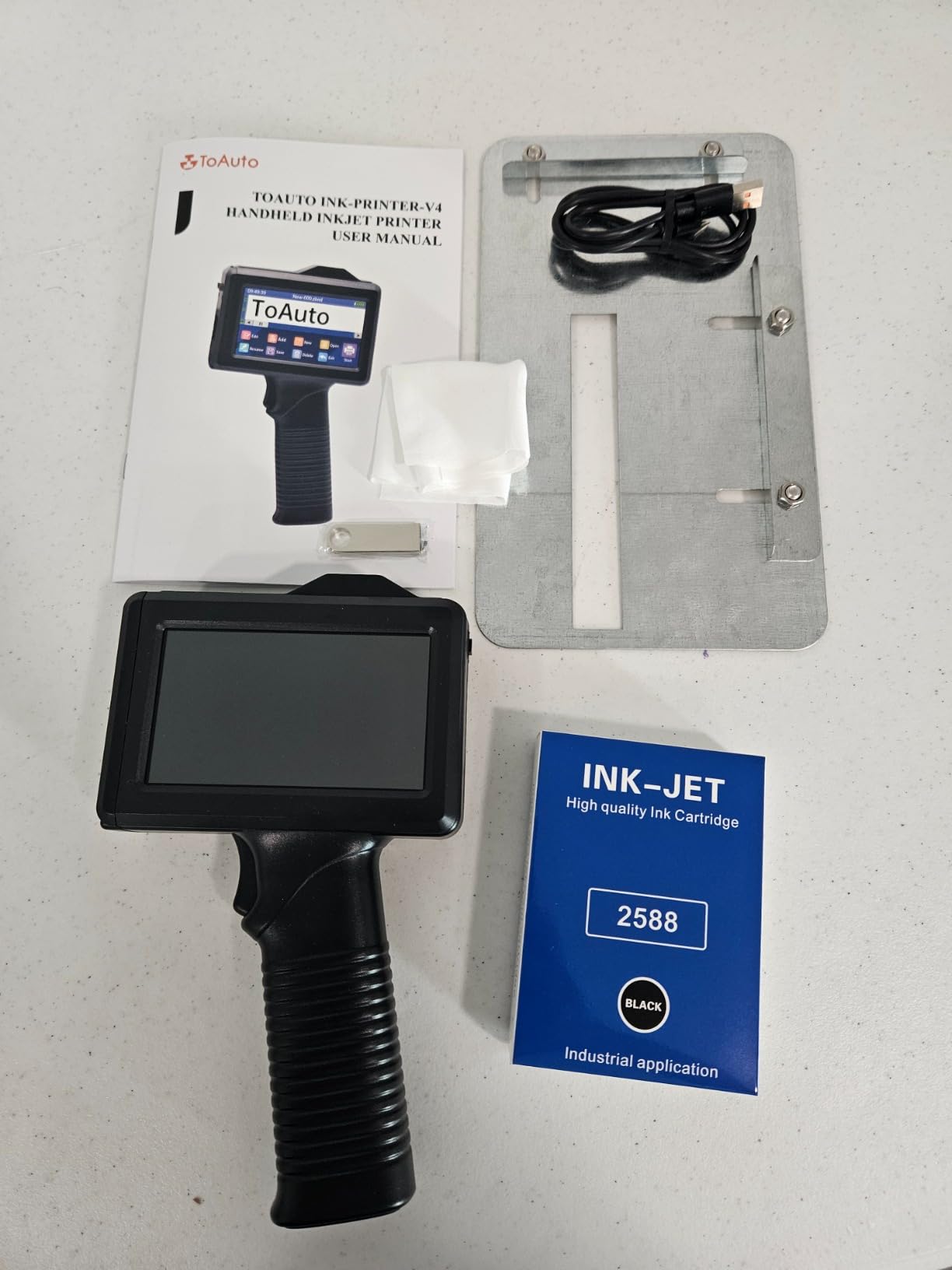 TOAUTO Portable Intelligent Upgraded Handheld Inkjet Printer Gun with 5.6 Inch LED Touch Screen Quick-Drying Inkjet Coding Machine for Code Date Label Industry Design House Usage customer photo 1