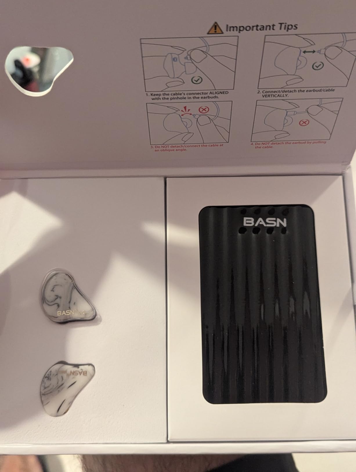 BASN MMCX Triple Driver in-Ear Monitors with Rich Bass, HiFi Stereo IEM Earphones with Upgraded Detachable Cables for Audiophiles Musicians (Porcelain White) customer photo 2