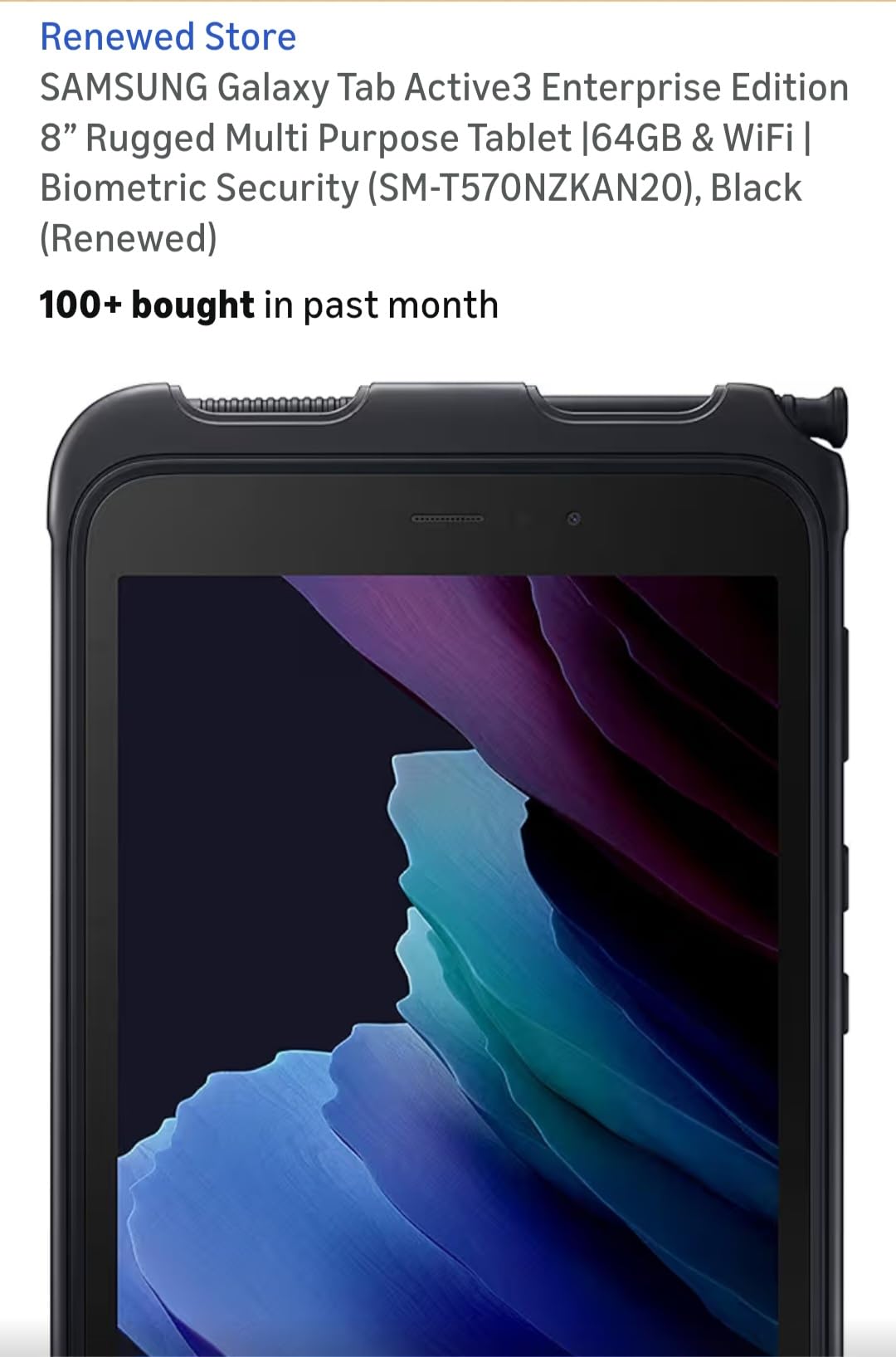 SAMSUNG Galaxy Tab Active3 Enterprise Edition 8'' Rugged Multi Purpose Tablet |64GB & WiFi | Biometric Security (SM-T570NZKAN20), Black (Renewed) customer photo 2