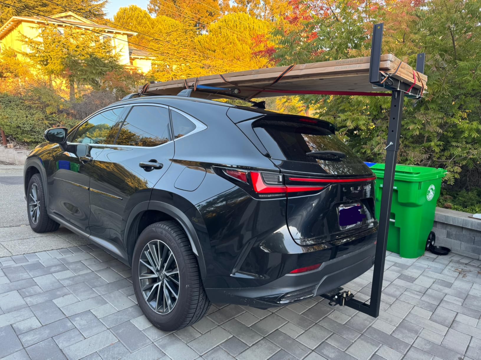 PENSUN Truck Bed Extender, 2 in 1 Design Foldable Pick Up Truck Bed Hitch Mount Extension Rack for Canoe Kayak Ladder Lumber, 800lbs Load Capacity, w/Reflective Tapes (Truck Bed Extender) customer photo 2