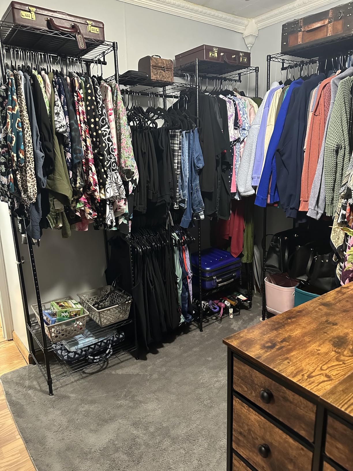 VIPEK V5 Heavy Duty Clothes Rack, Portable Closet Wardrobe with 4 Hanging Rods & 8 Shelves, Freestanding Adjustable Garment Rack for Bedroom, Walk-in Closet, 890 lbs Capacity, Black, 68.9