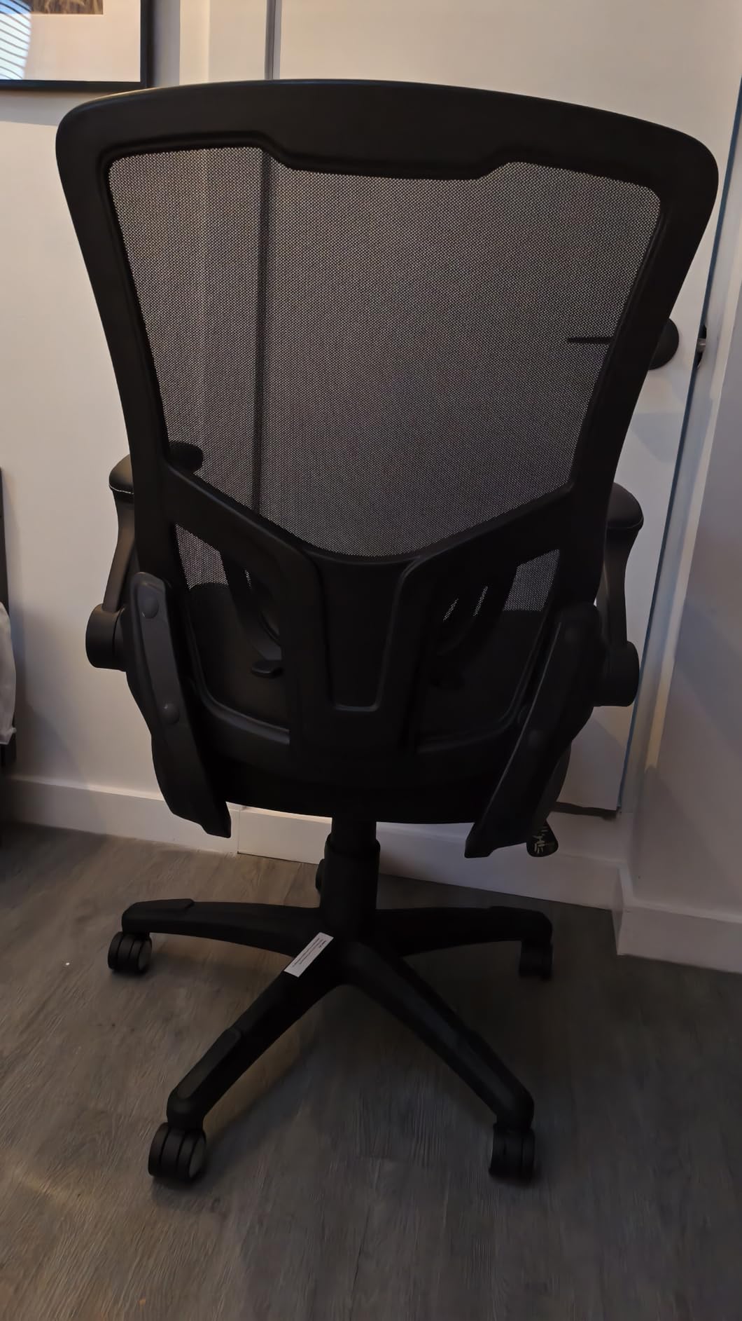 Office Chair Ergonomic Desk Chair, Computer PU Leather Home Office Chair, Swivel Mesh Back Adjustable Lumbar Support Flip-up Arms Executive Task Chair customer photo 2
