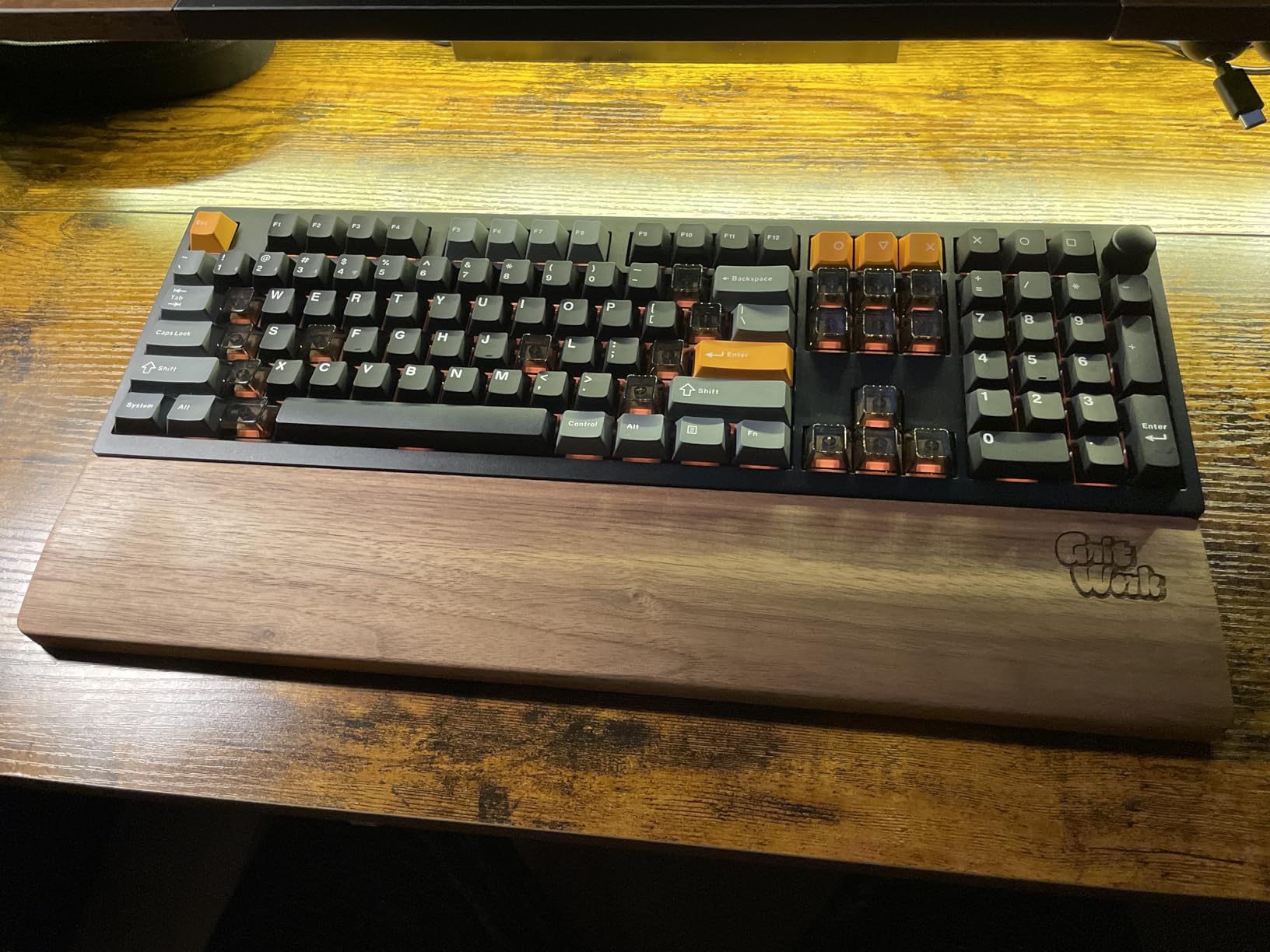 Faluber Wooden Wrist Rest, 14.3-inch Length and 20mm Thickness for Tenkeyless Keyboard, Walnut Wood Palm Rest, Ergonomic Design for Mechanical Gaming Keyboard, Stain Resistant (Medium, Walnut Wood) customer photo 2