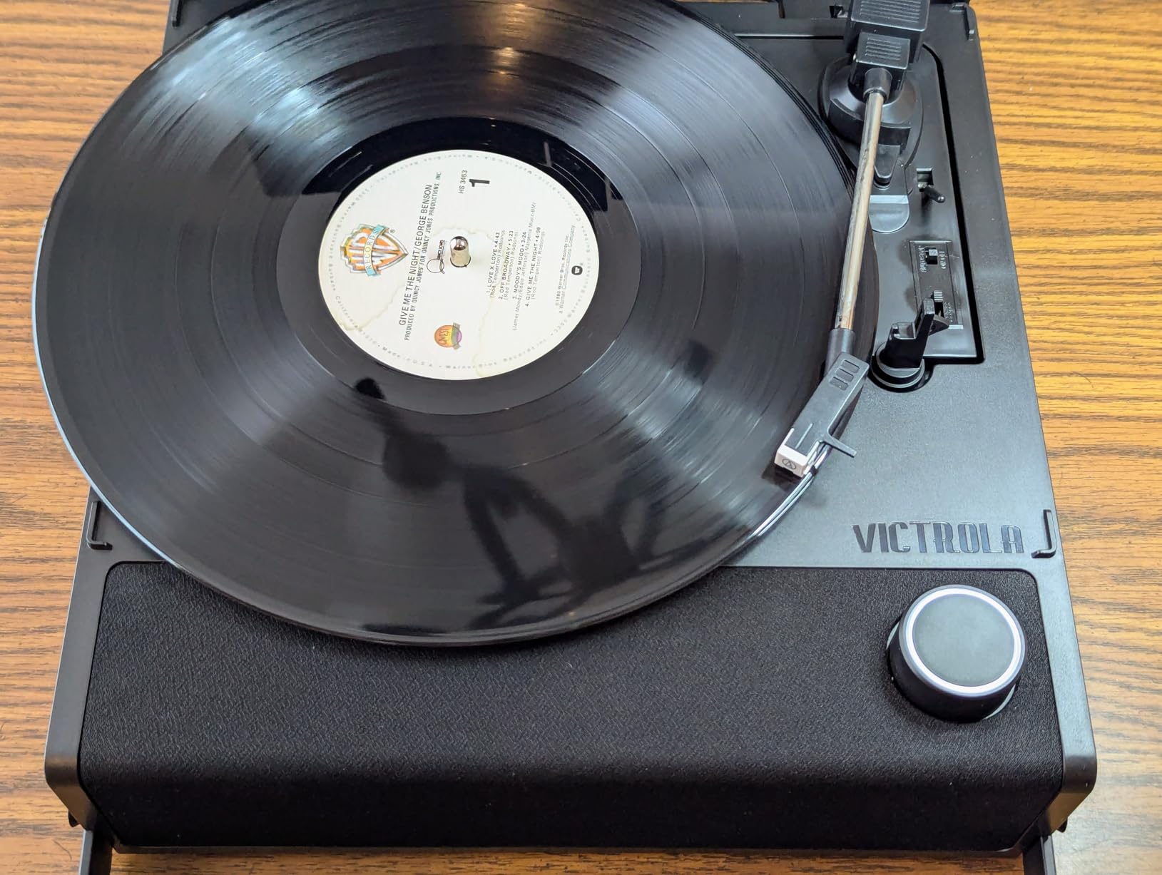 Victrola Revolution GO - Portable Vinyl Record Player, Battery-Powered Bluetooth Turntable, 12 Hour Battery Life, 3 Speed Belt-Driven Record Player, RCA Output, 3.5mm Headphone Jack (Black) customer photo 2