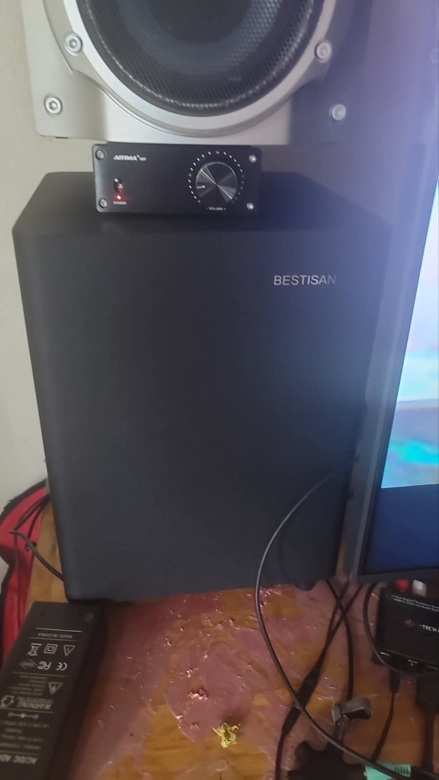 BESTISAN Powered Subwoofer, Deep Bass Sub, Down Firing Subs, Easy Setup with Home Theater System customer photo 1