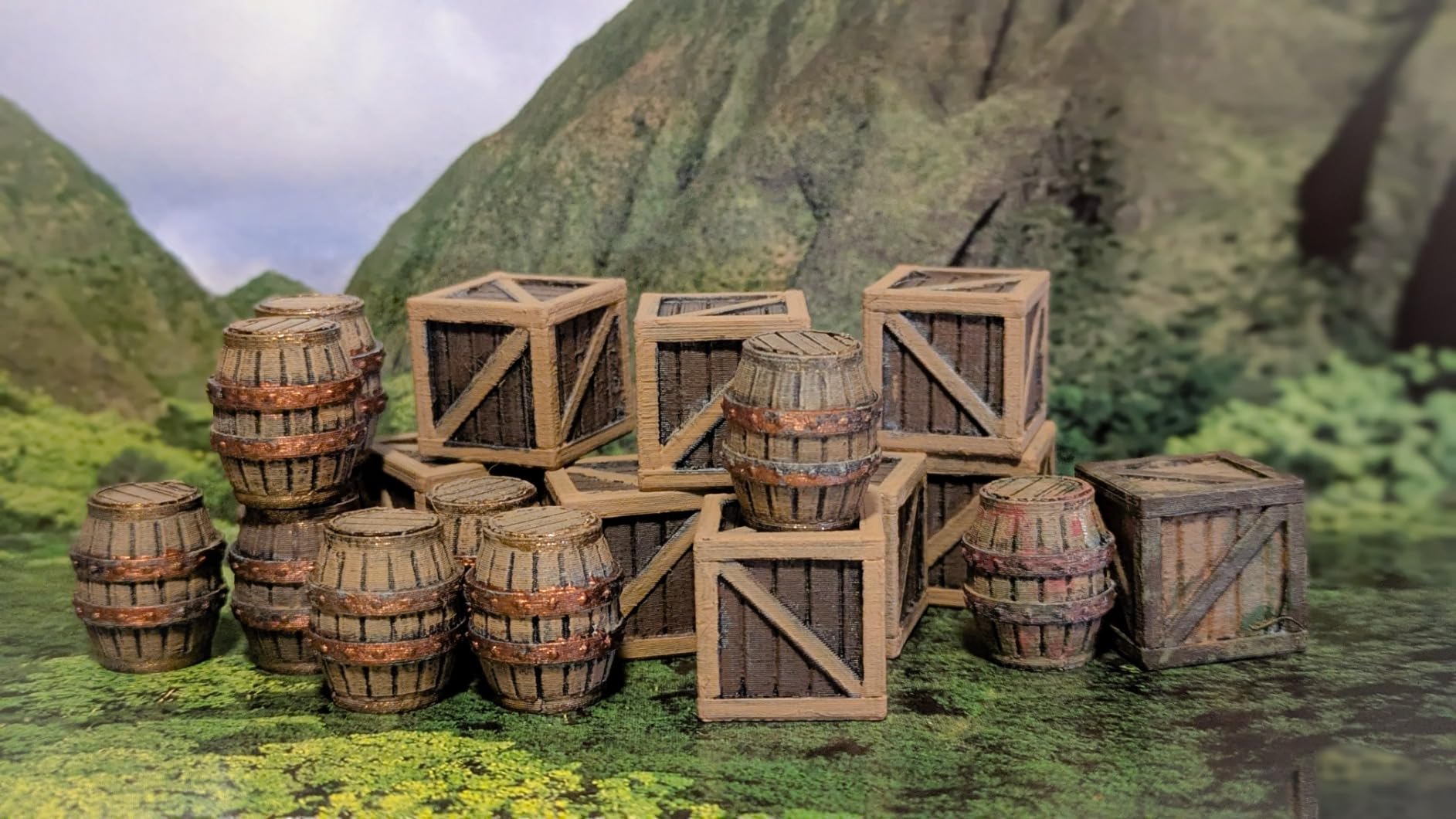 Crates and Barrels DND Terrain Compatible with Dungeons and Dragons, Warhammer 40k, 28mm Miniature Wargaming, Tabletop RPGs, Wargame Scenery customer photo 1