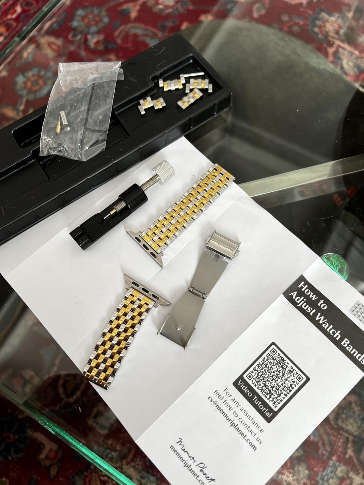 Seven-link Watch Band for Apple Watch Series 11, 10, 9, 8, 7, 6, 5, 4, 3, 2, 1 and SE 3/2/1 for Women, Dressy Stainless Steel Metal Band customer photo 1